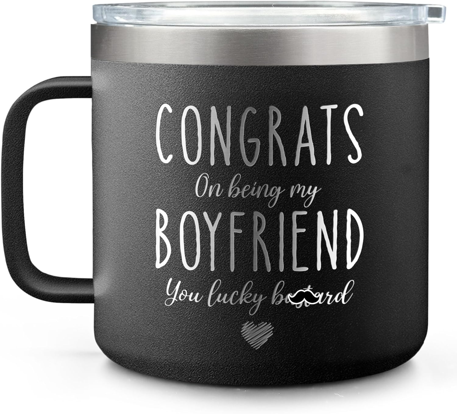 Congrats On Being My Boyfriend - Engraved 14oz Coffee Tumbler