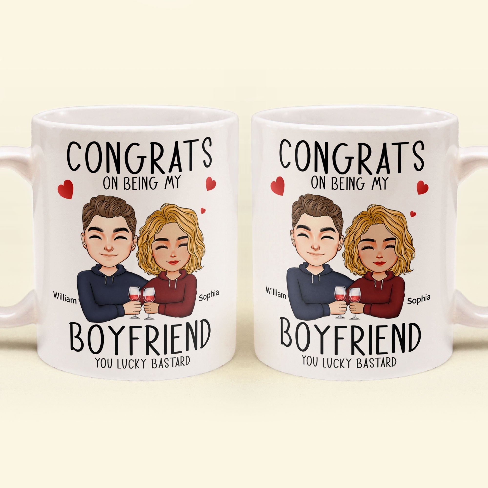 Congrats On Being My Boyfriend - Personalized Mug