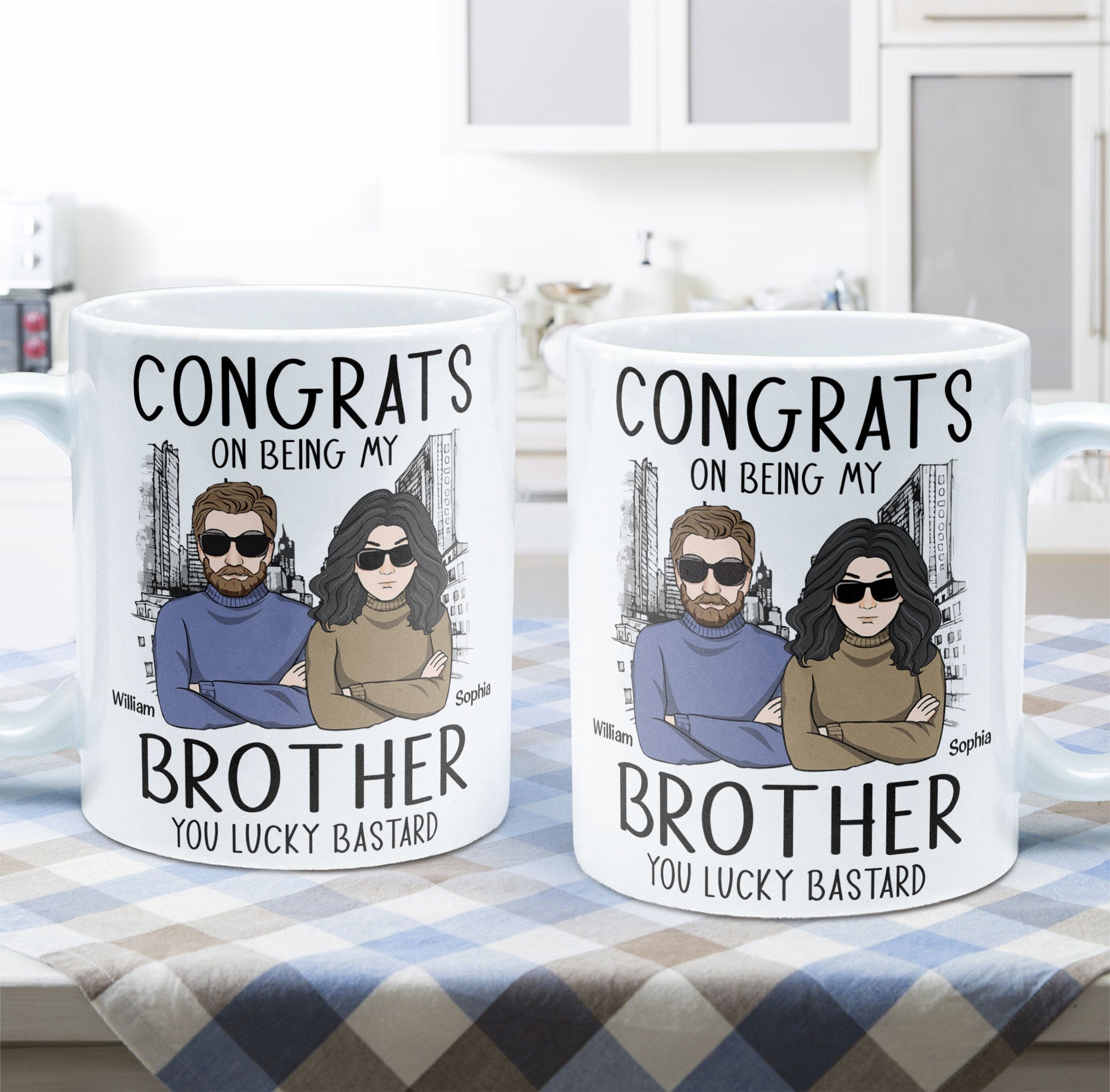 Congrats On Being My Brother - Personalized Mug - Ver 2