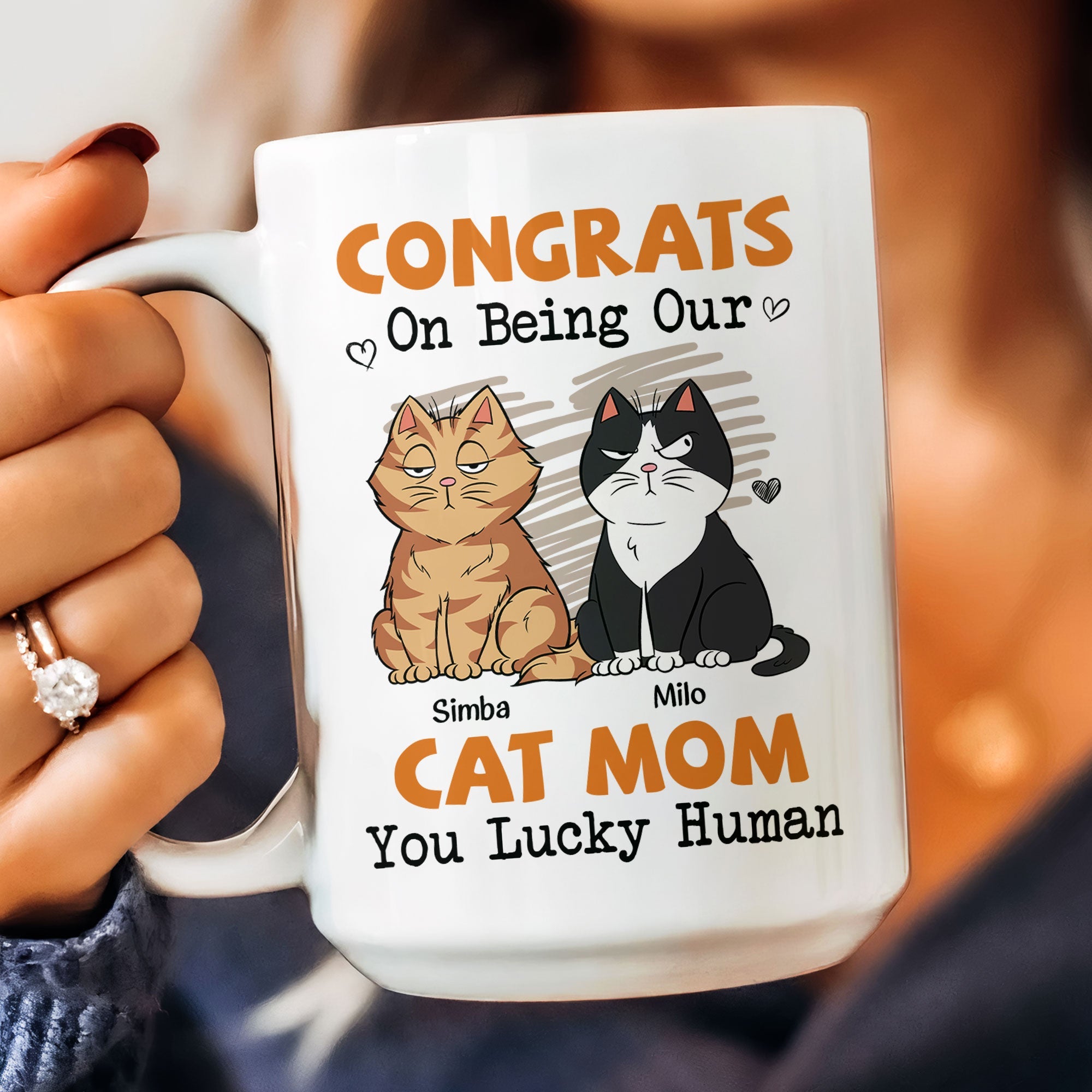 Congrats On Being My Cat Mom - Personalized Mug