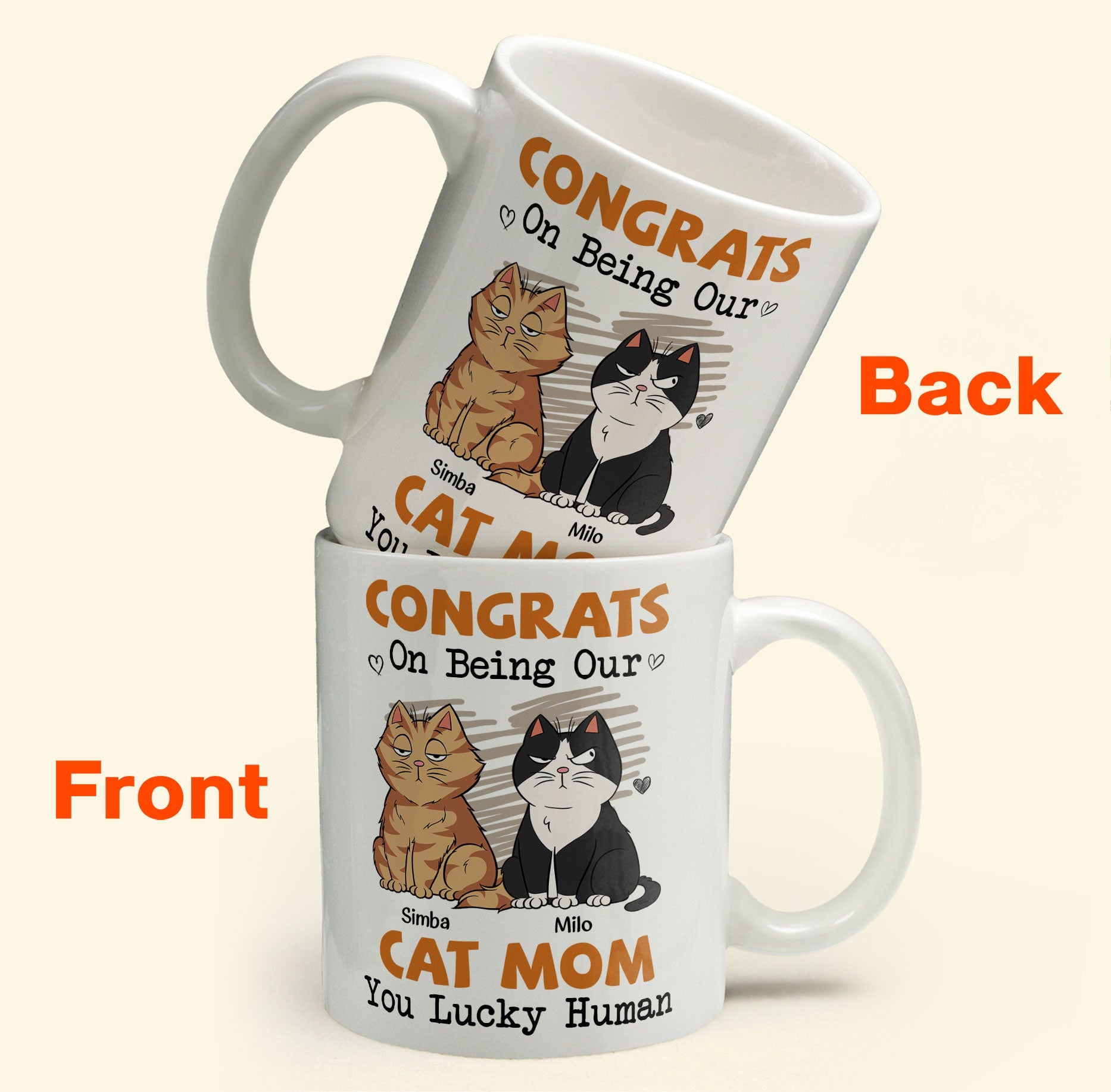 Congrats On Being My Cat Mom - Personalized Mug