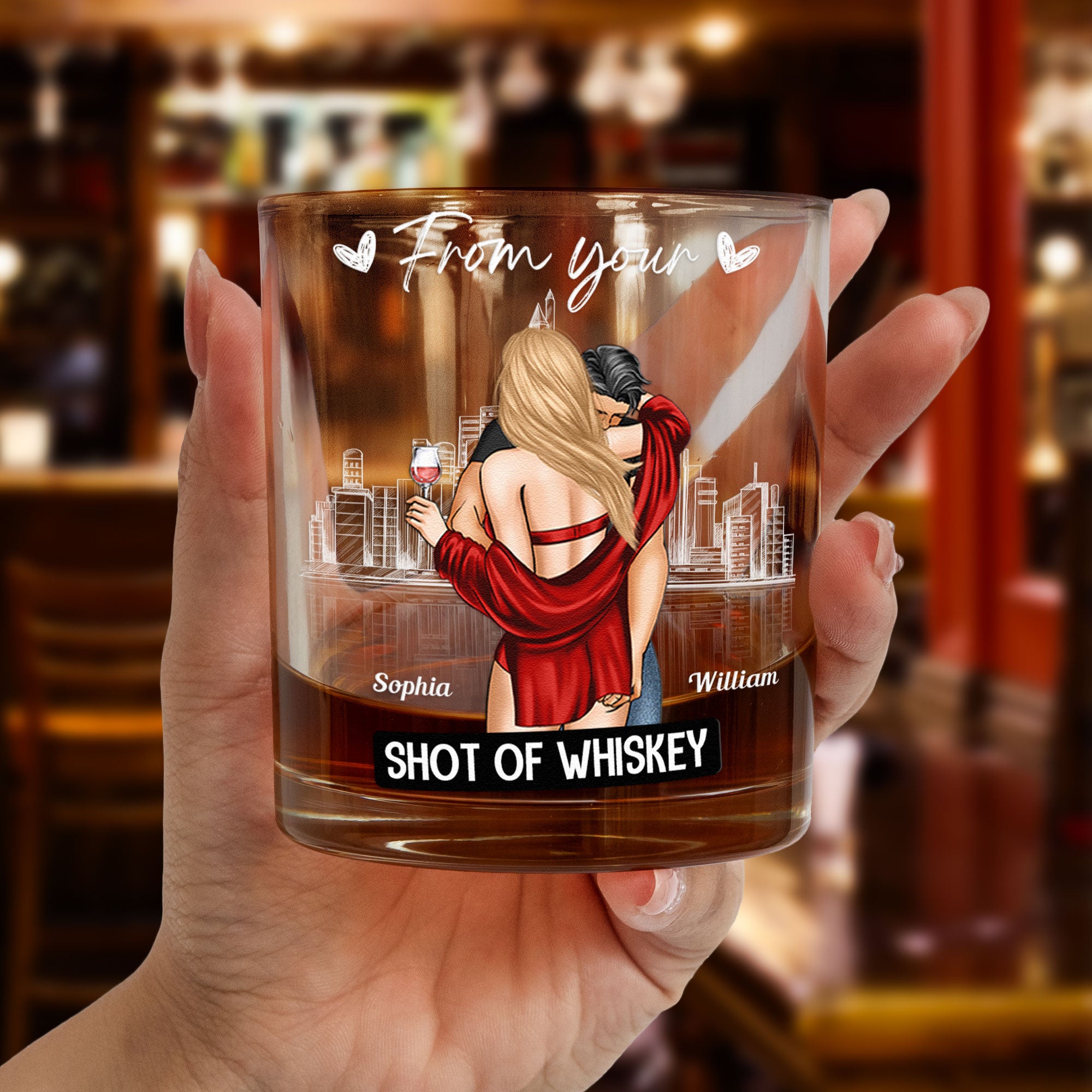 Congrats On Being My Husband - Gifts For Husband, Bf - Personalized Whiskey Glass