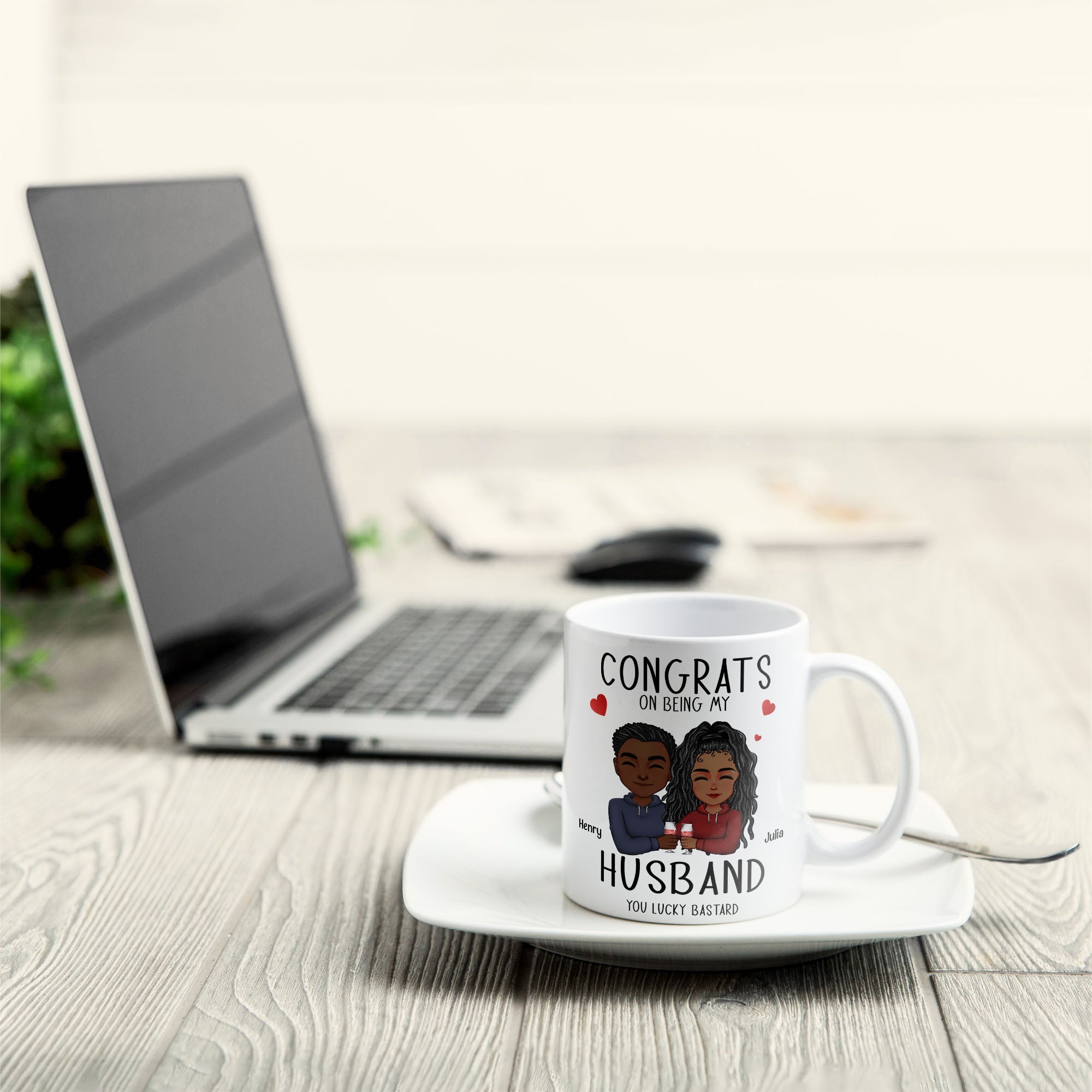 Congrats On Being My Husband - Personalized Mug - Ver 2