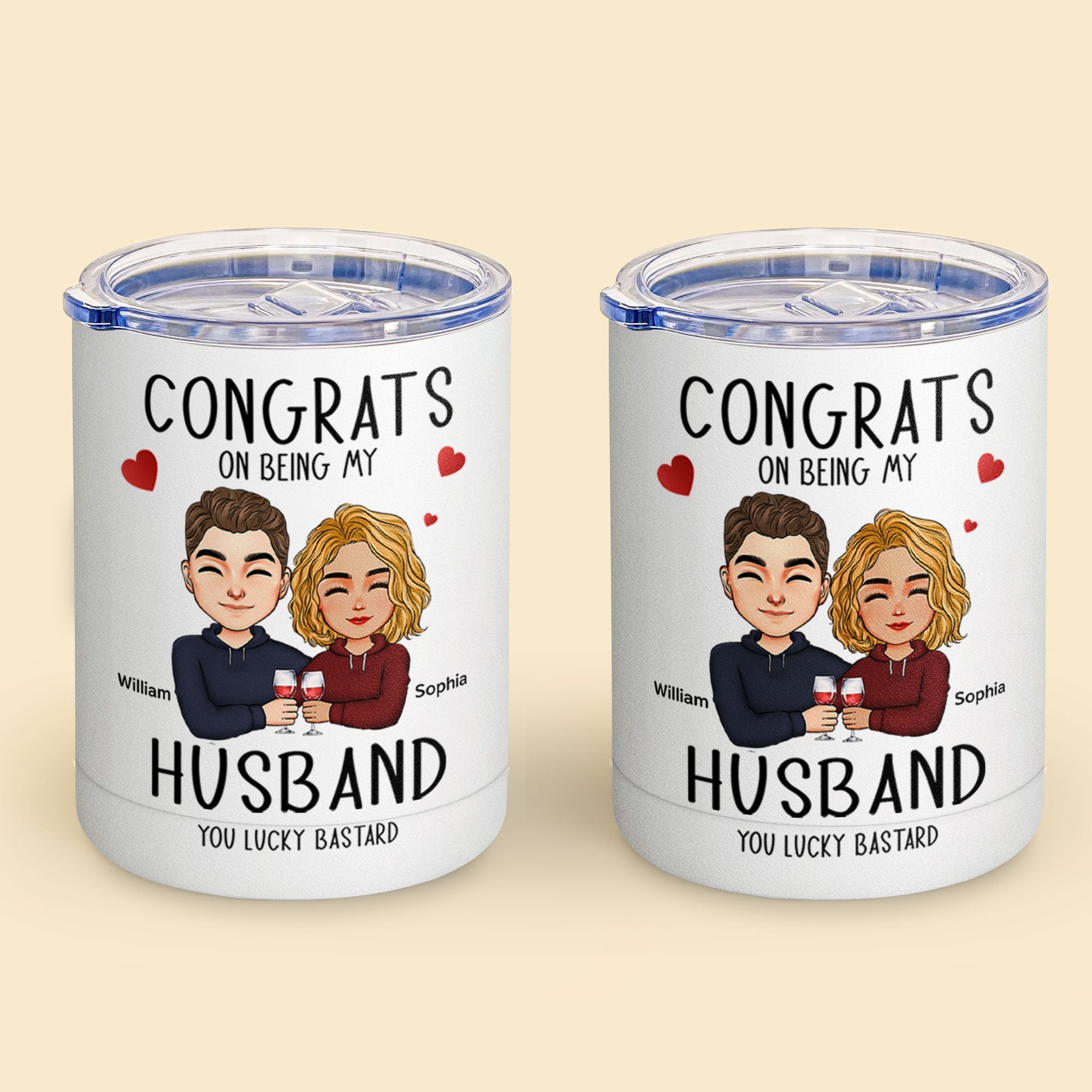 Congrats On Being My Husband - Personalized Lowball Tumbler