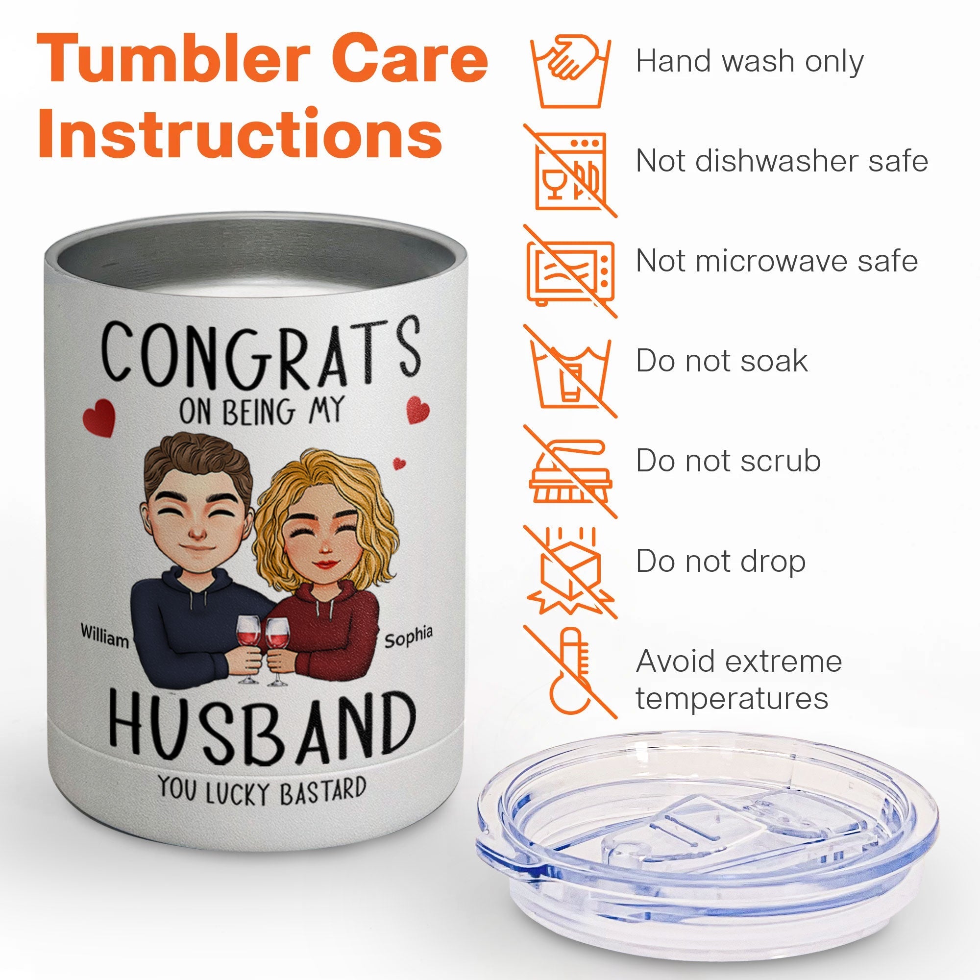 Congrats On Being My Husband - Personalized Lowball Tumbler