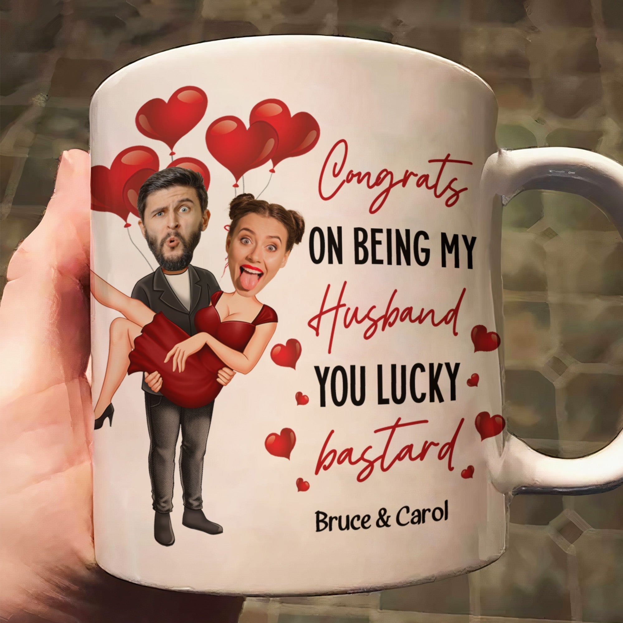 Congrats On Being My Husband You Lucky Bastard - Personalized Photo Mug