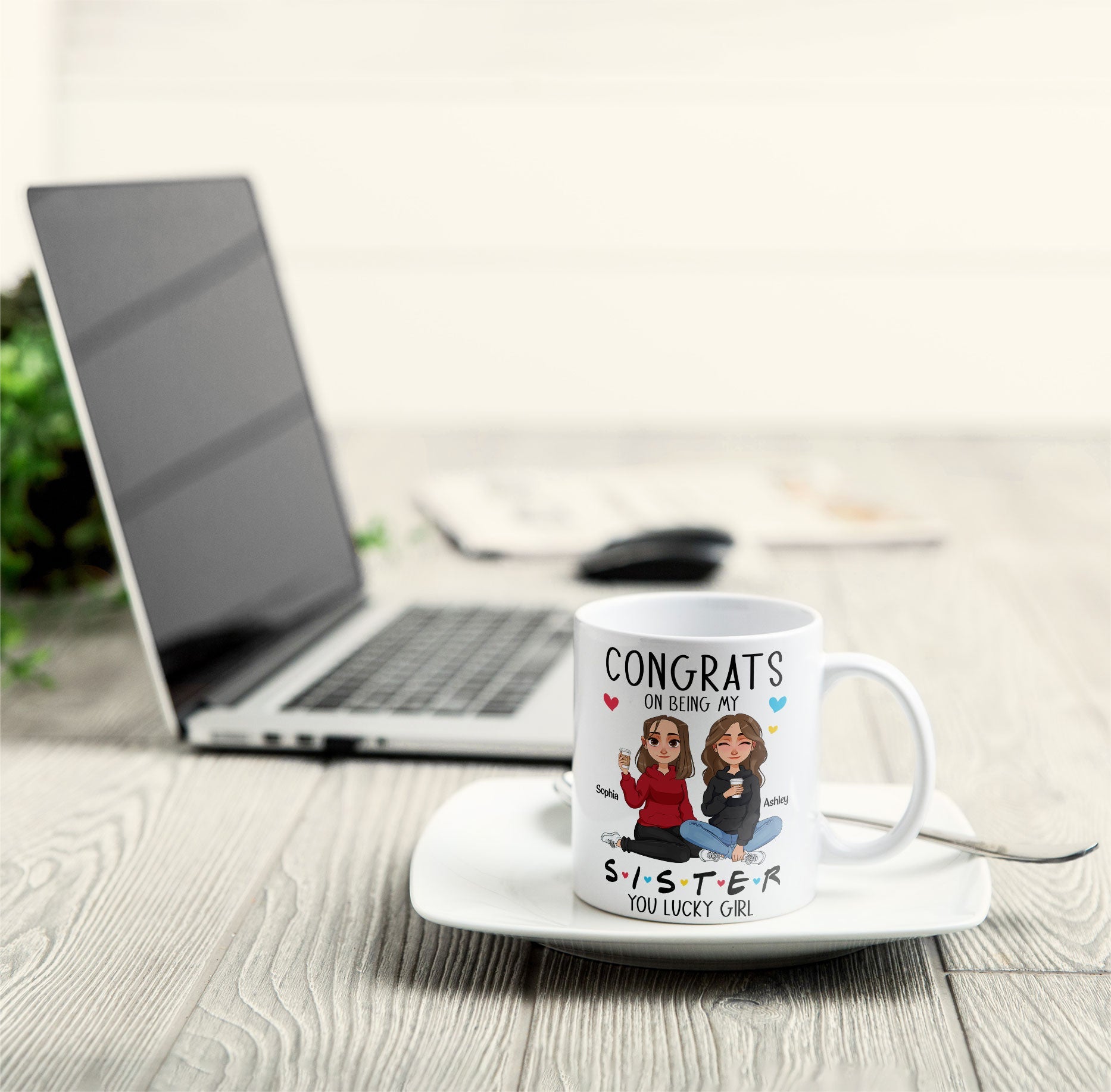 Congrats On Being My Sister - New Version - Personalized Mug