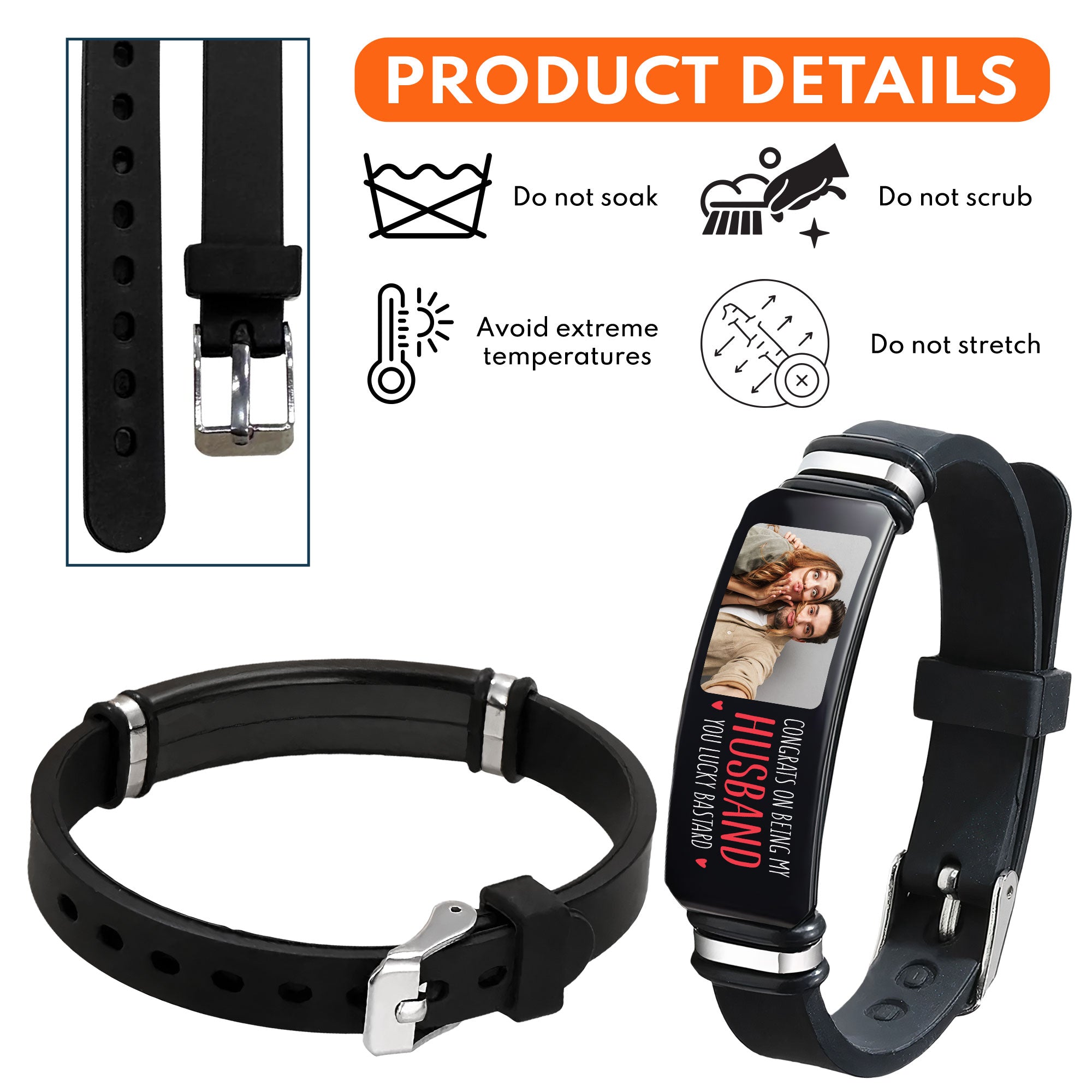 Congrats On Being My Husband/ Boyfriend  - Personalized Photo Bracelet