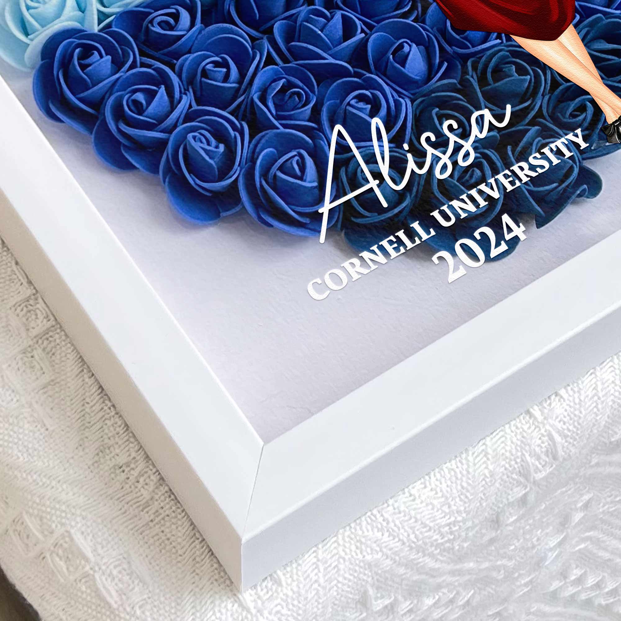 Congratulation Graduate A Sweet Ending - Personalized Flower Shadow Box