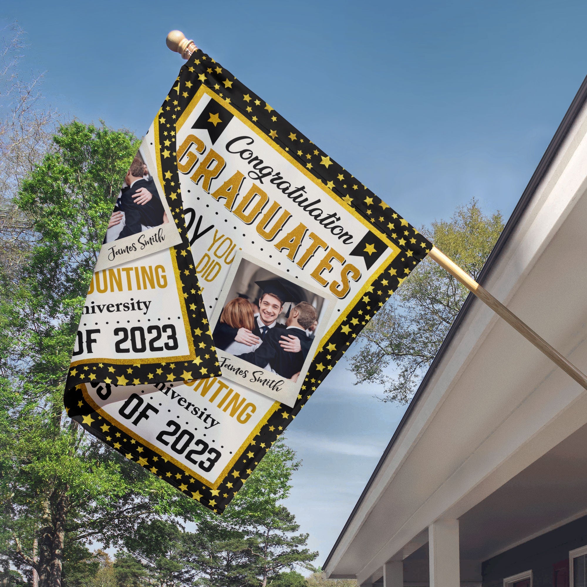 Congratulation Graduates - Personalized Photo Flag