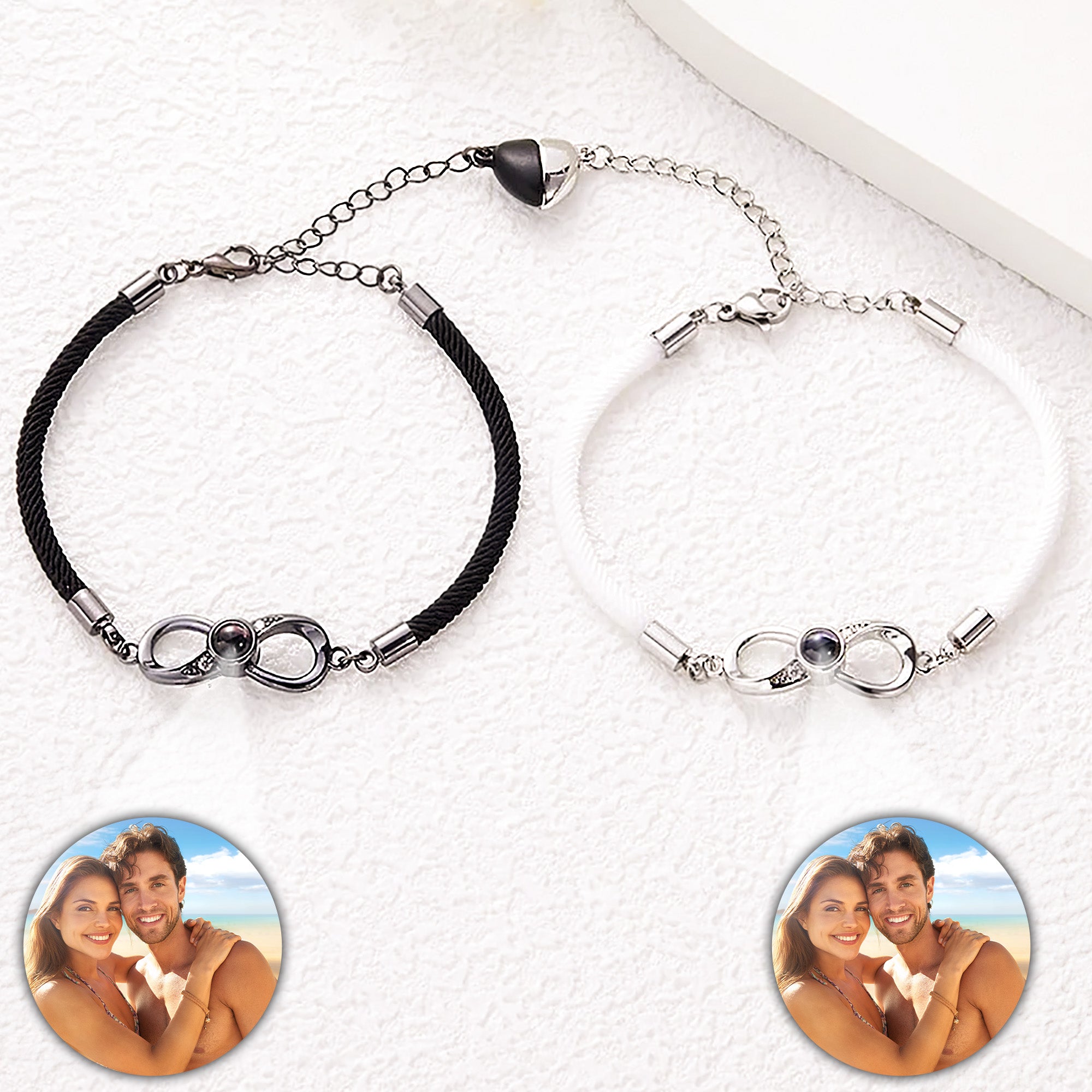 Couple Gifts Idea - Custom Photo Projection Bracelets