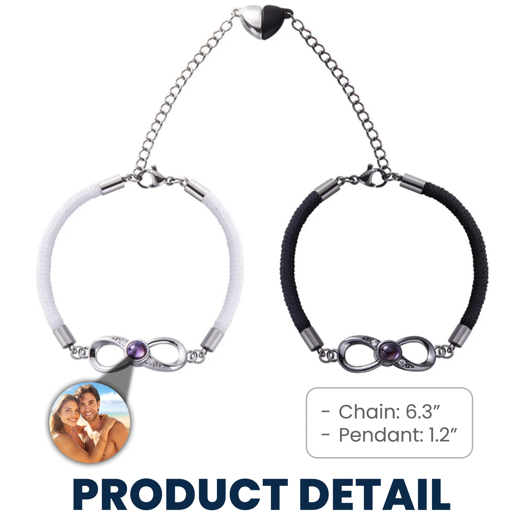 Couple Gifts Idea - Custom Photo Projection Bracelets