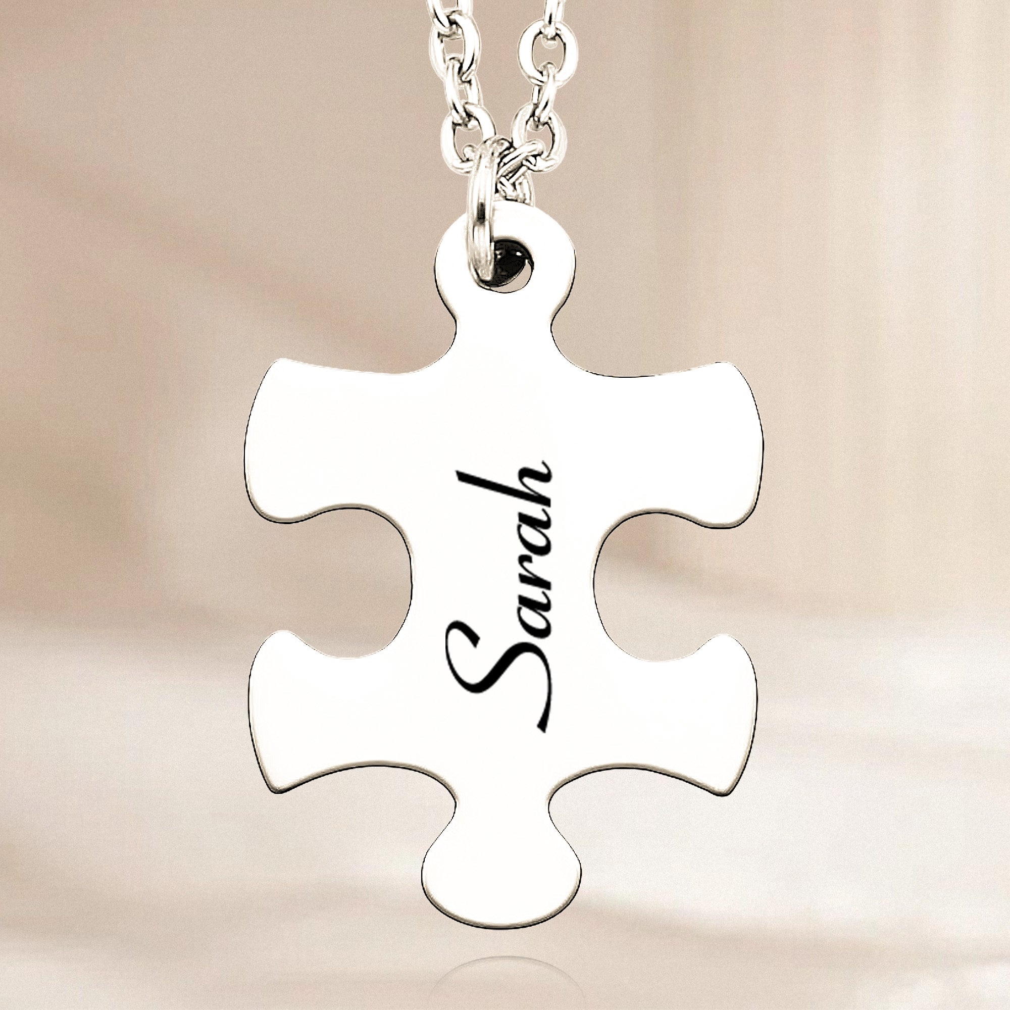 Couple Gifts Romantic Gift - Personalized Engraved Puzzle Necklace