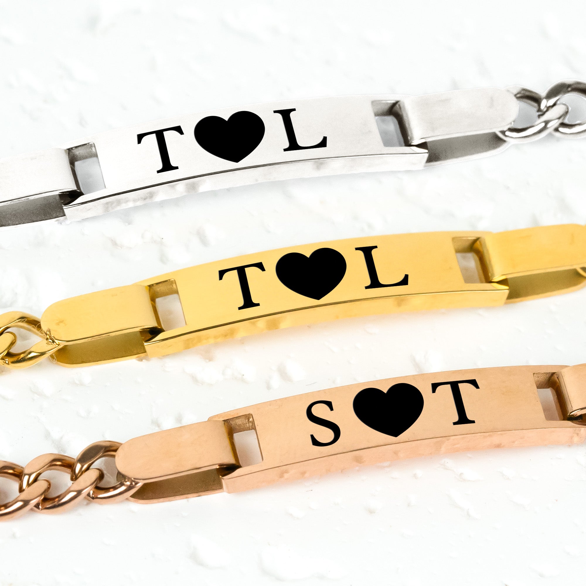 Couple Name Matching Set Love - Personalized Stainless Steel Engraved Name Bracelet