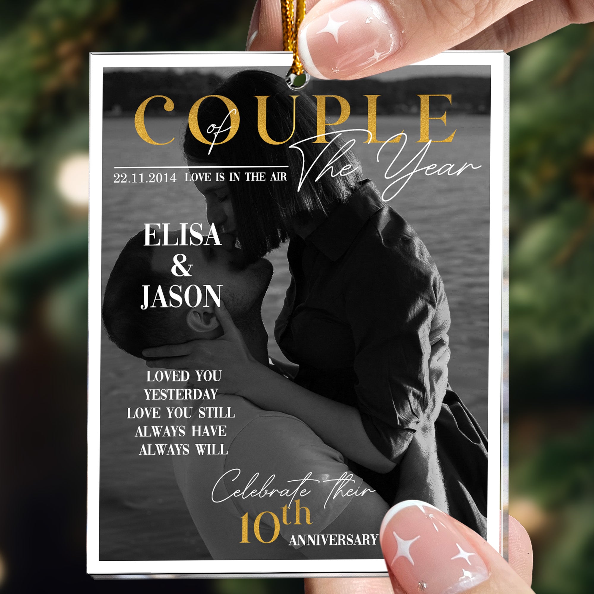 Couple Of The Year Magazine Style - Personalized Acrylic Photo Ornament