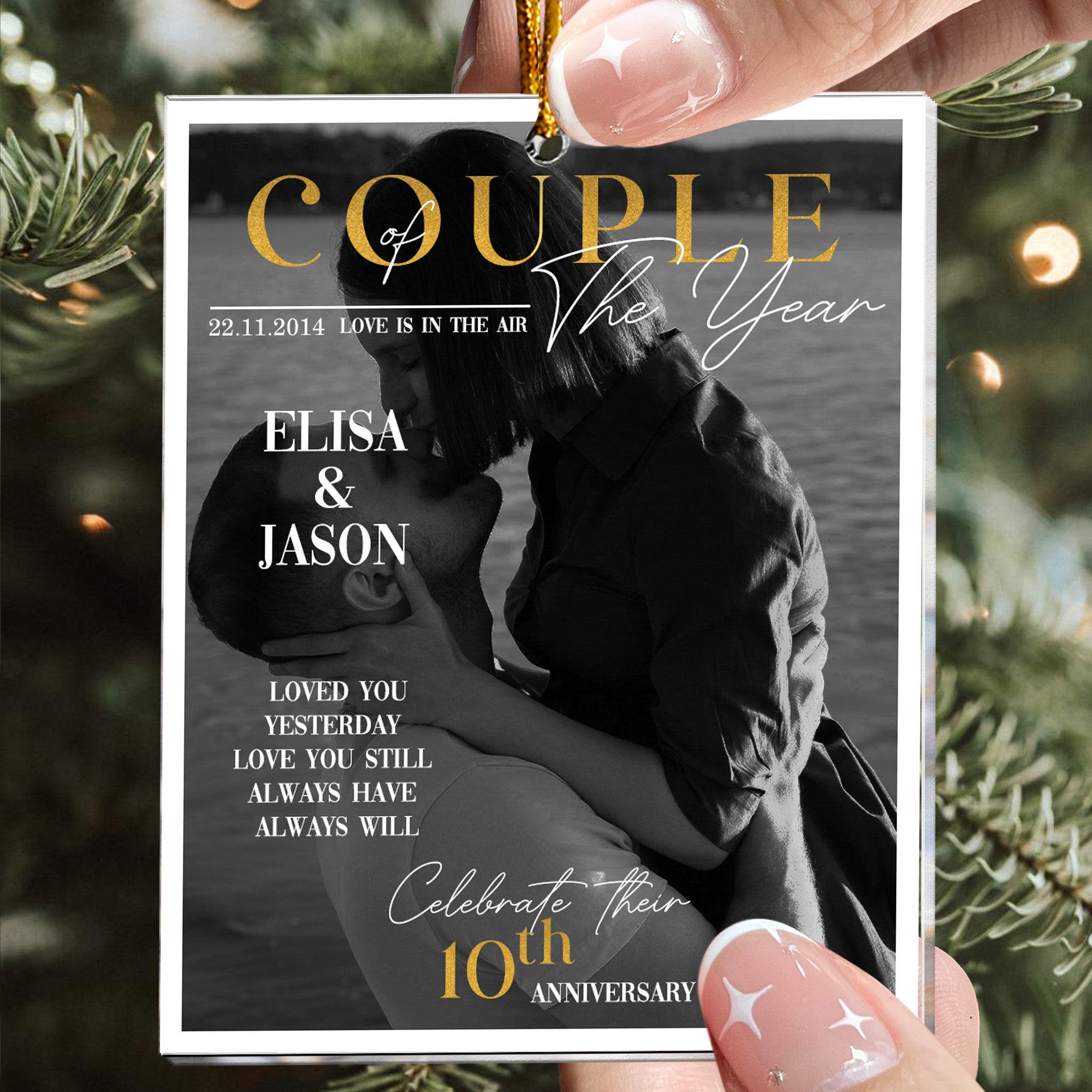 Couple Of The Year Magazine Style - Personalized Acrylic Photo Ornament