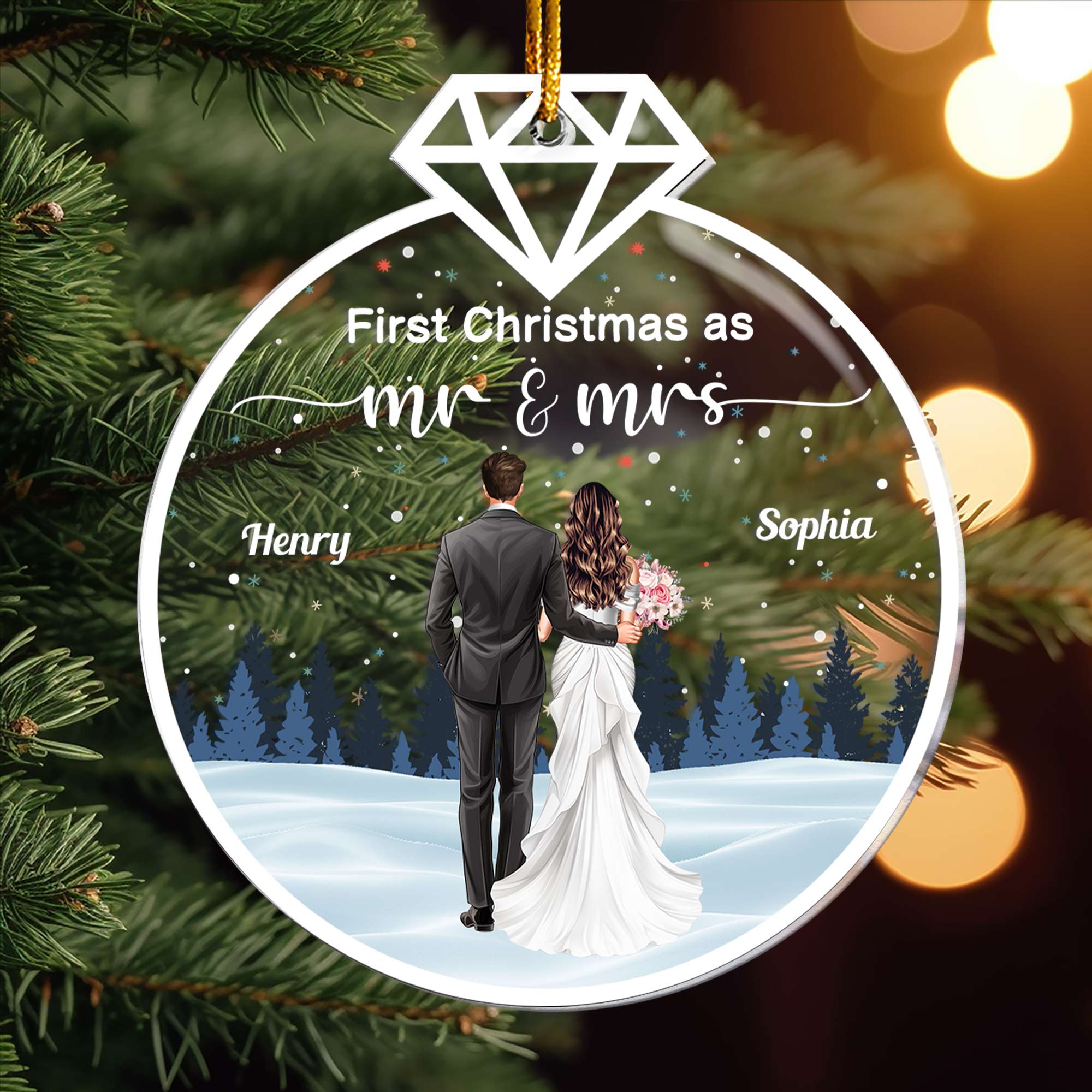 Couple Our First Christmas Together - Personalized Acrylic Ornament