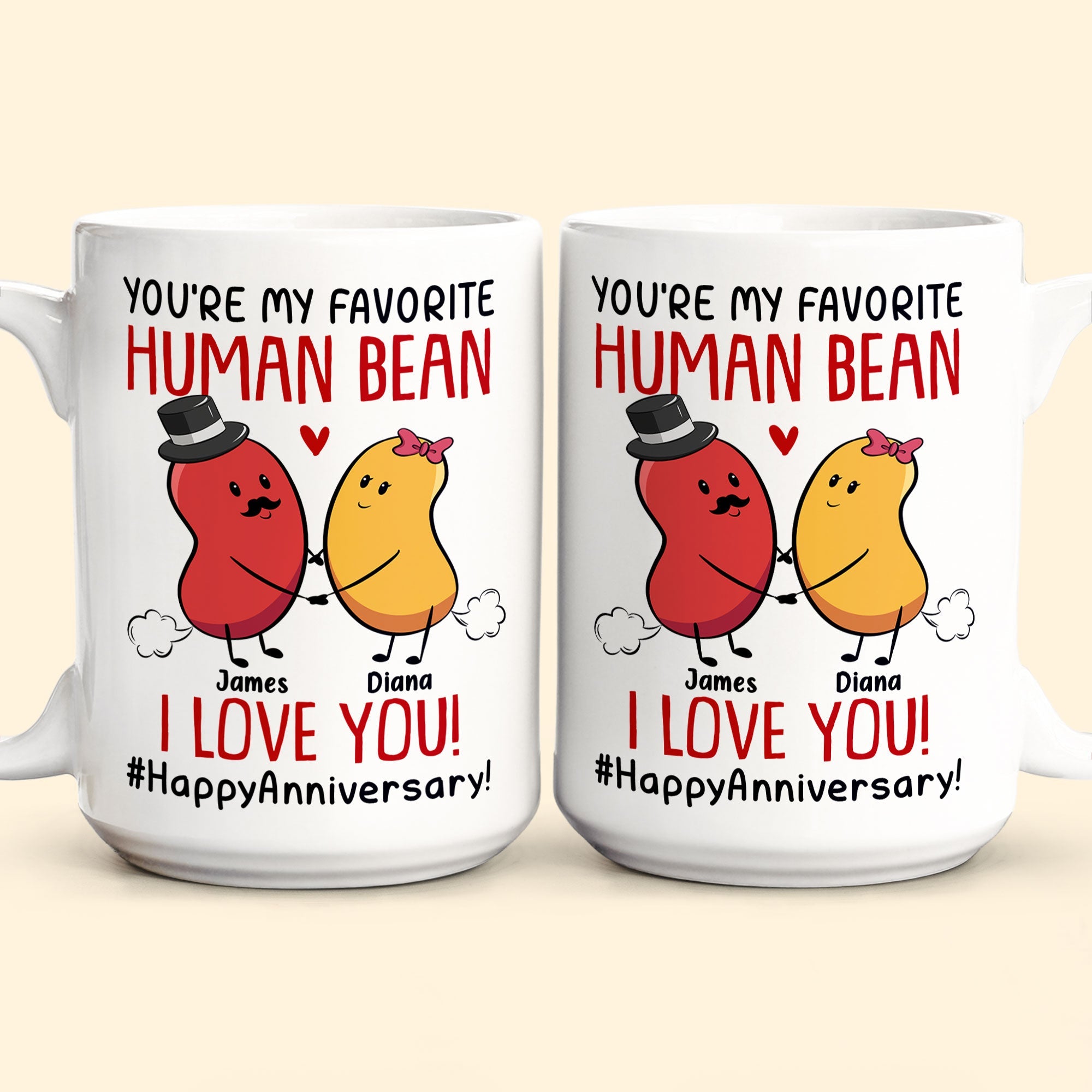 Couple You Are My Favorite Human Bean - Personalized Mug