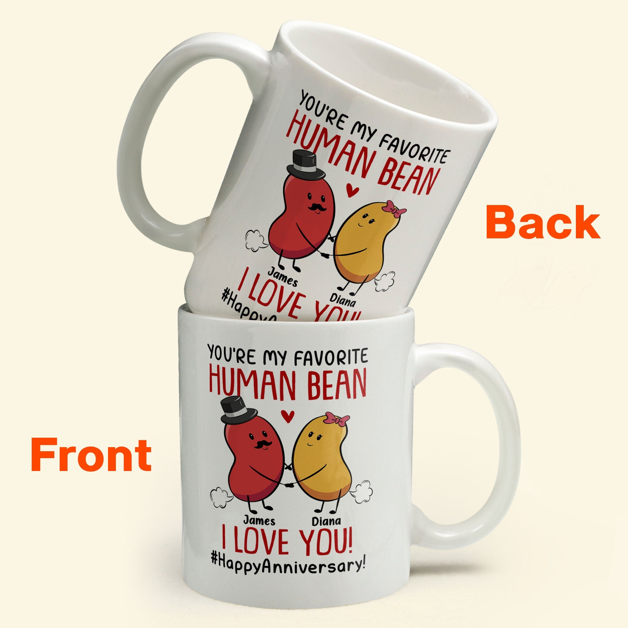 Couple You Are My Favorite Human Bean - Personalized Mug