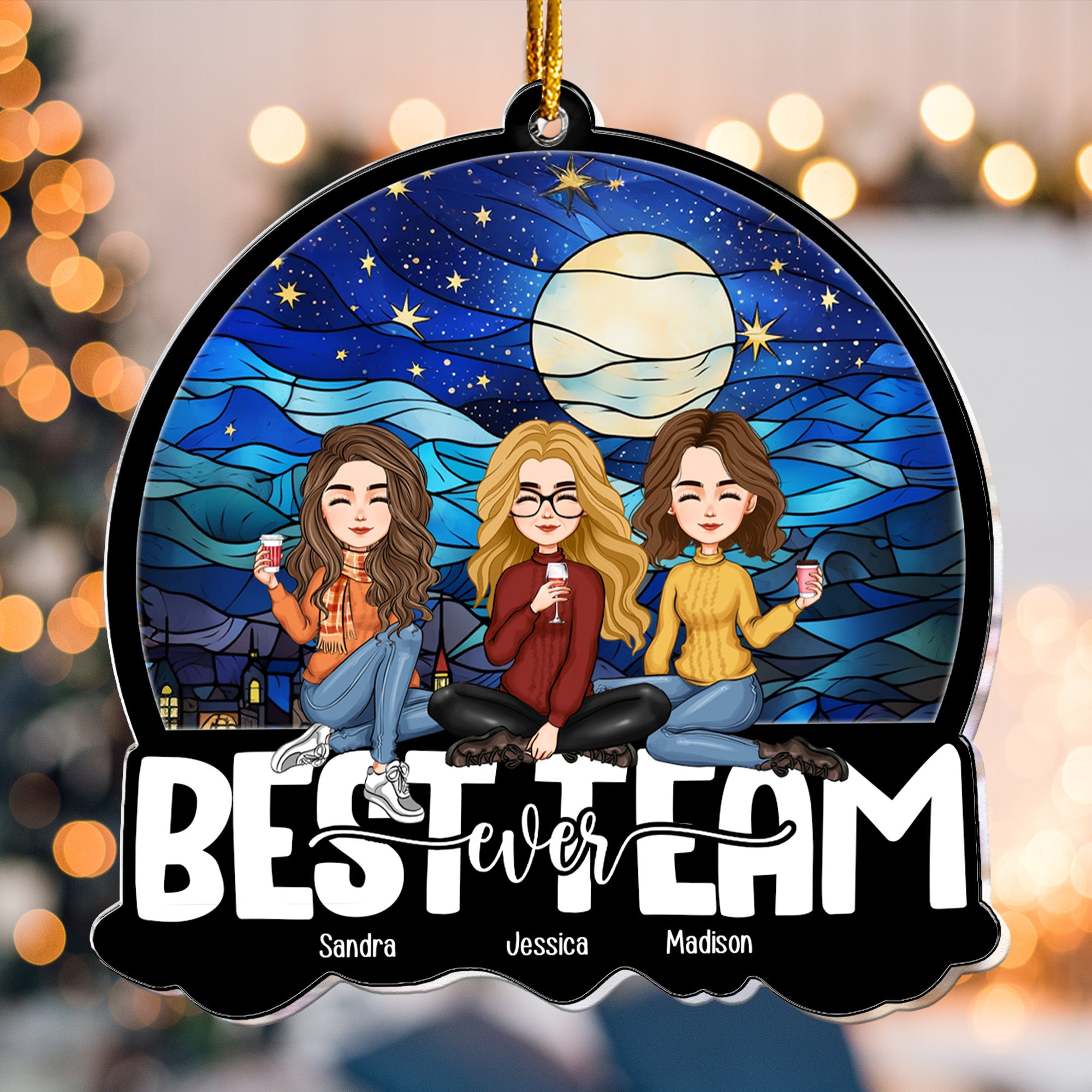 Coworker Christmas Decor Best Team Ever - Personalized Acrylic Ornament