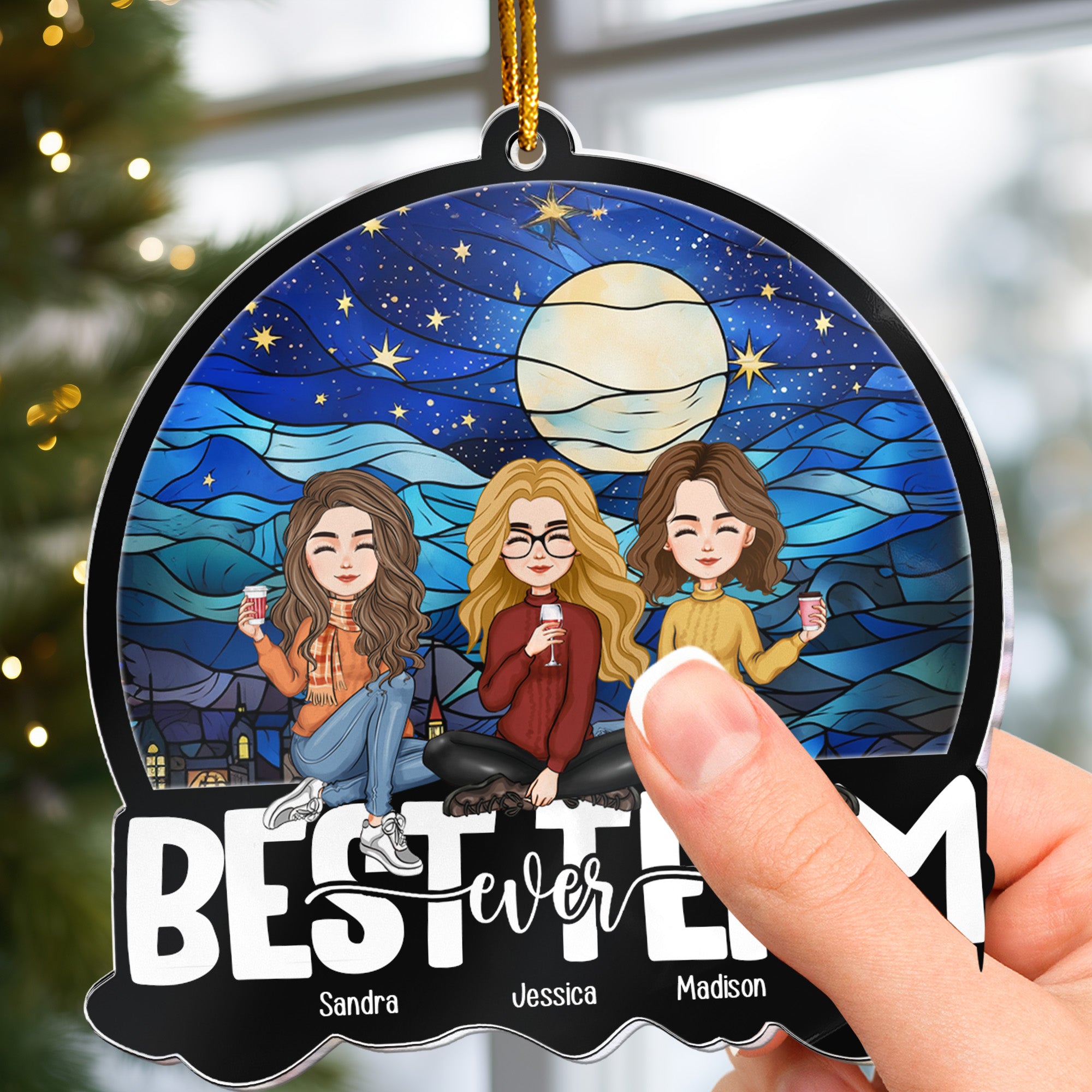 Coworker Christmas Decor Best Team Ever - Personalized Acrylic Ornament