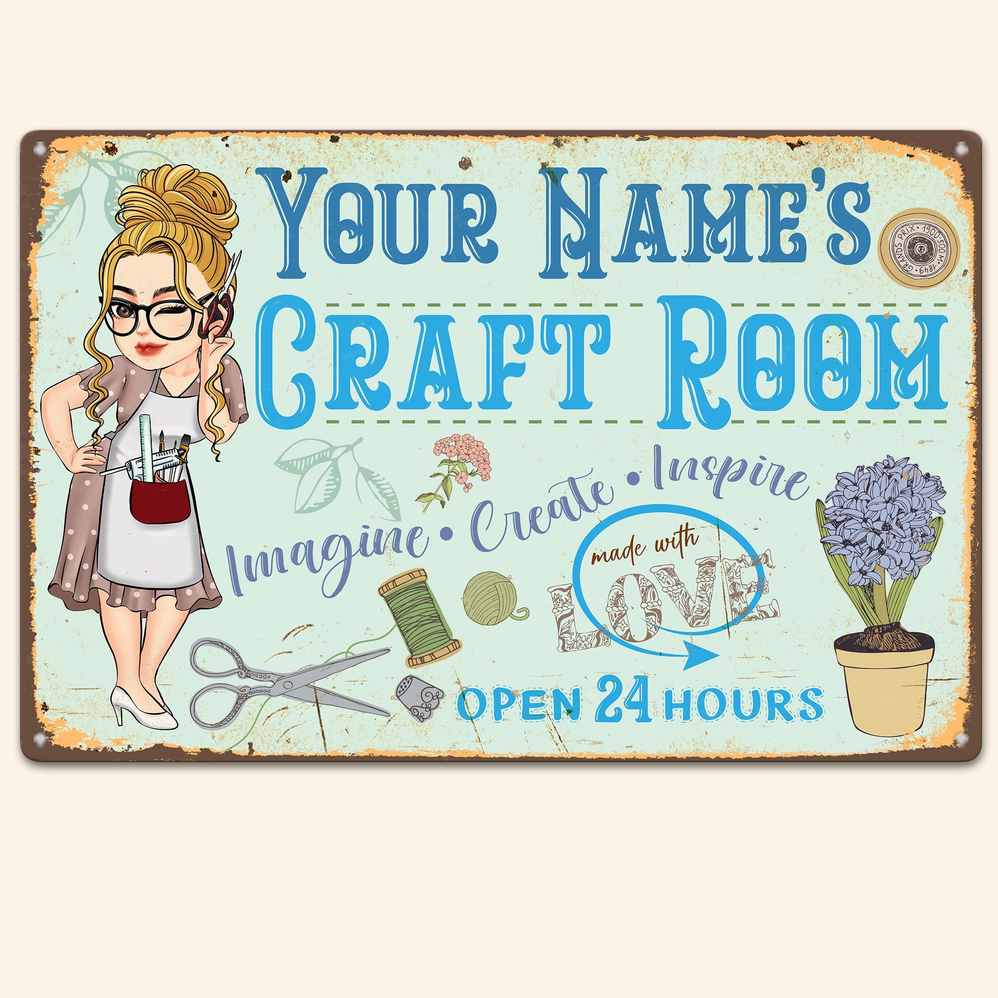 Craft Room - Personalized Metal Sign