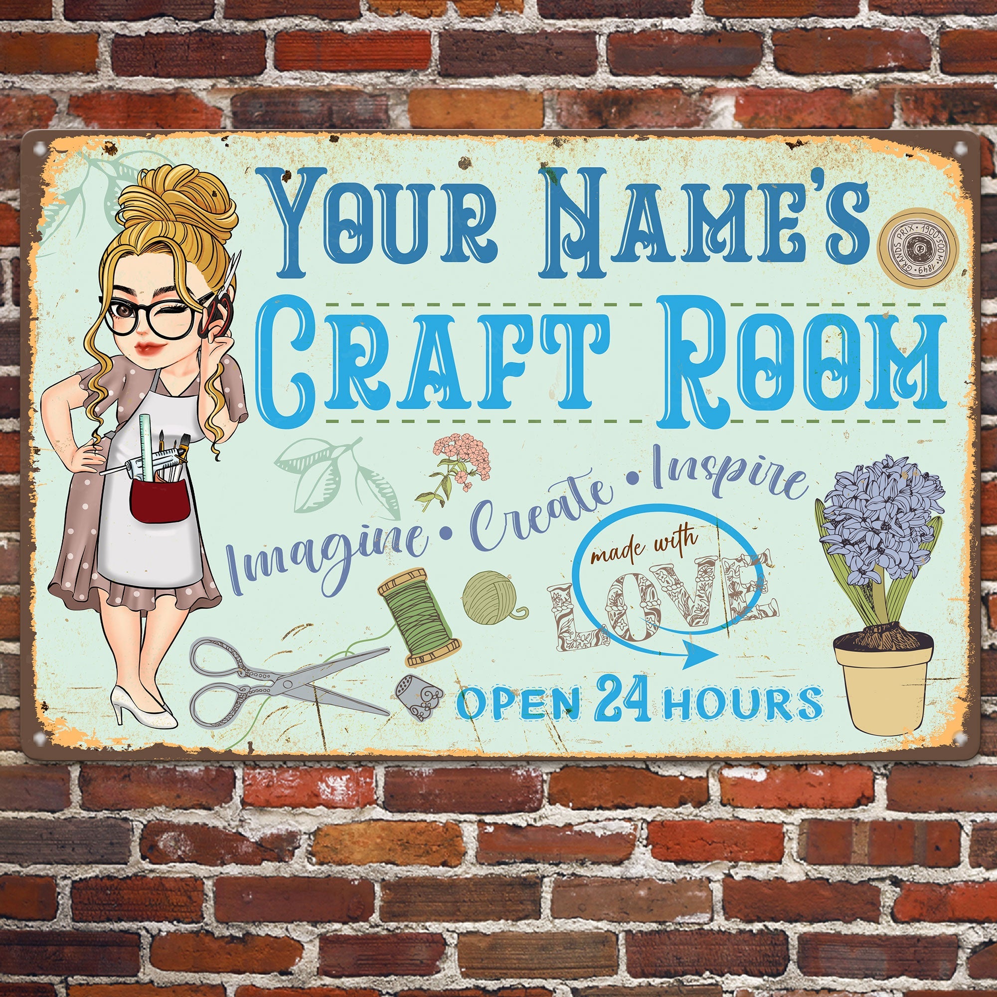 Craft Room - Personalized Metal Sign