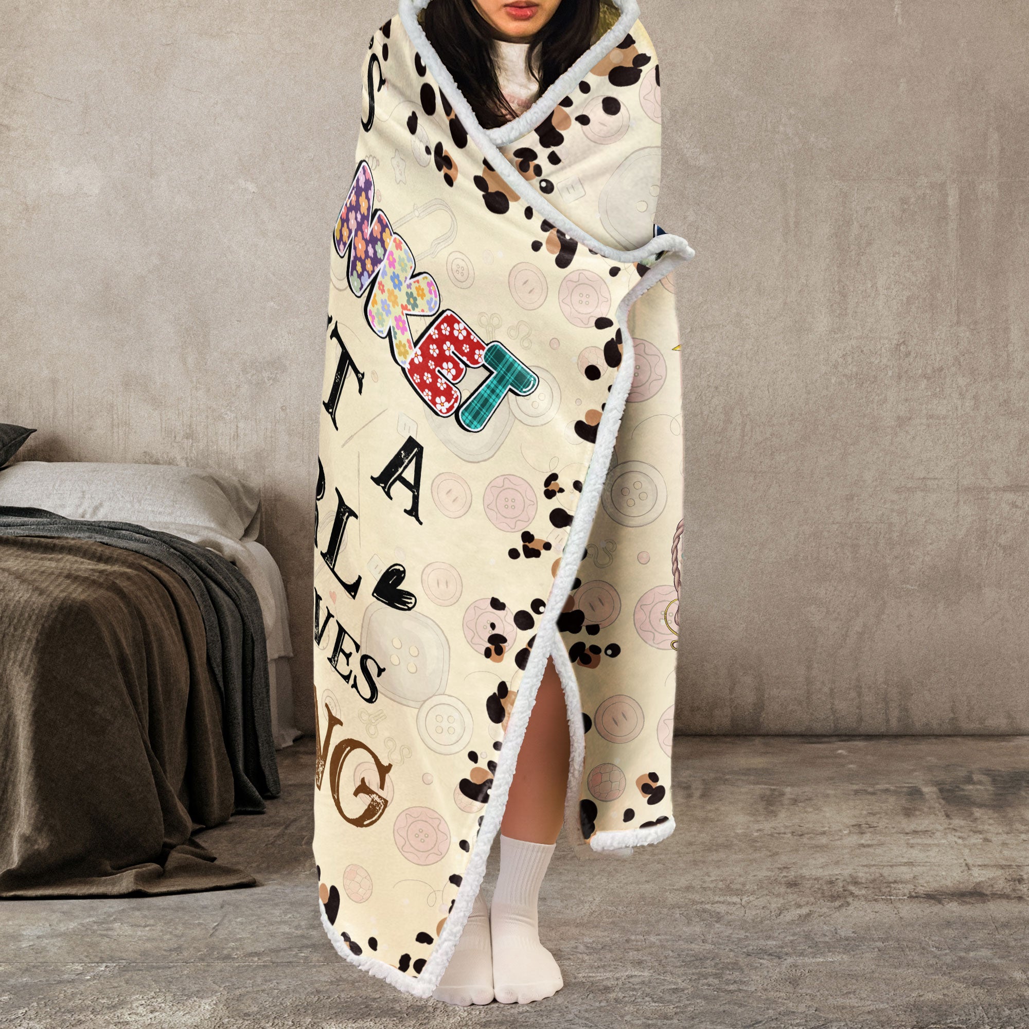 Crafting Blanket - Personalized Wearable Blanket Hoodie - Sewing