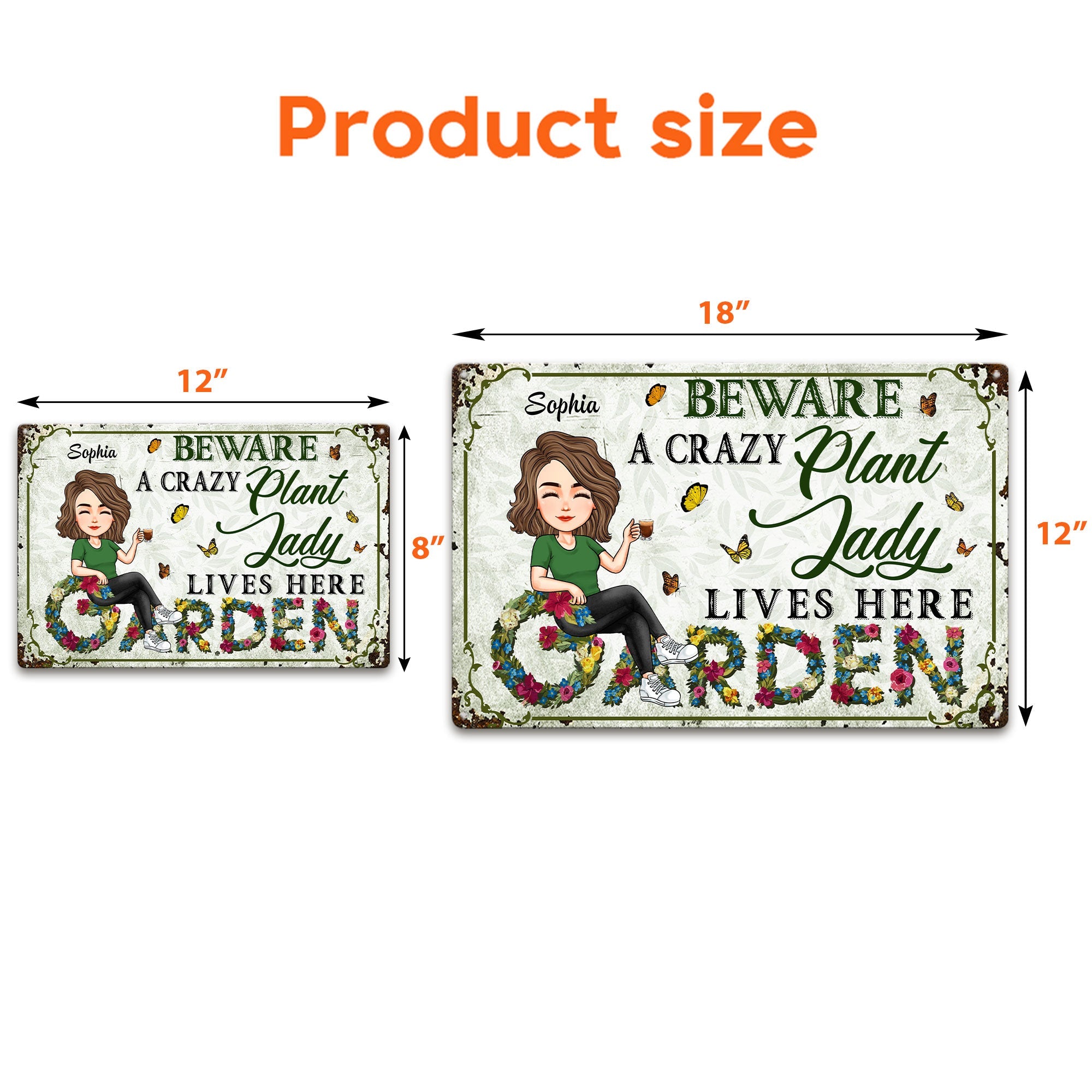 Crazy Plant Lady - New Version - Personalized Metal Sign