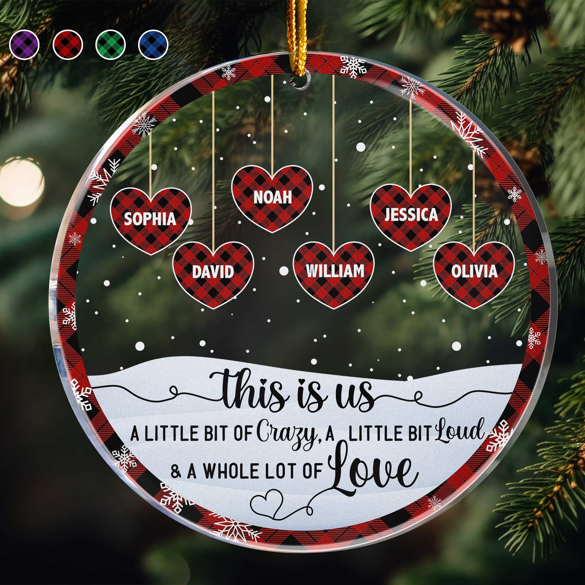 Crazy, Loud, Love Family - Personalized Acrylic Ornament