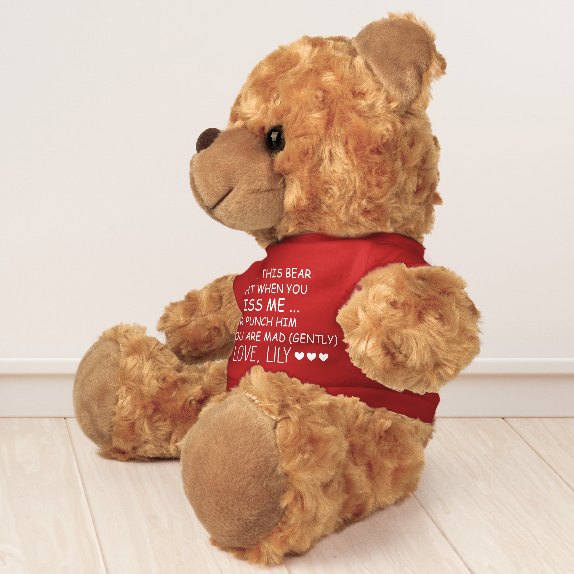 Cuddle This Bear Or Punch Him When You Miss Me - Teddy Bear With Personalized Shirt