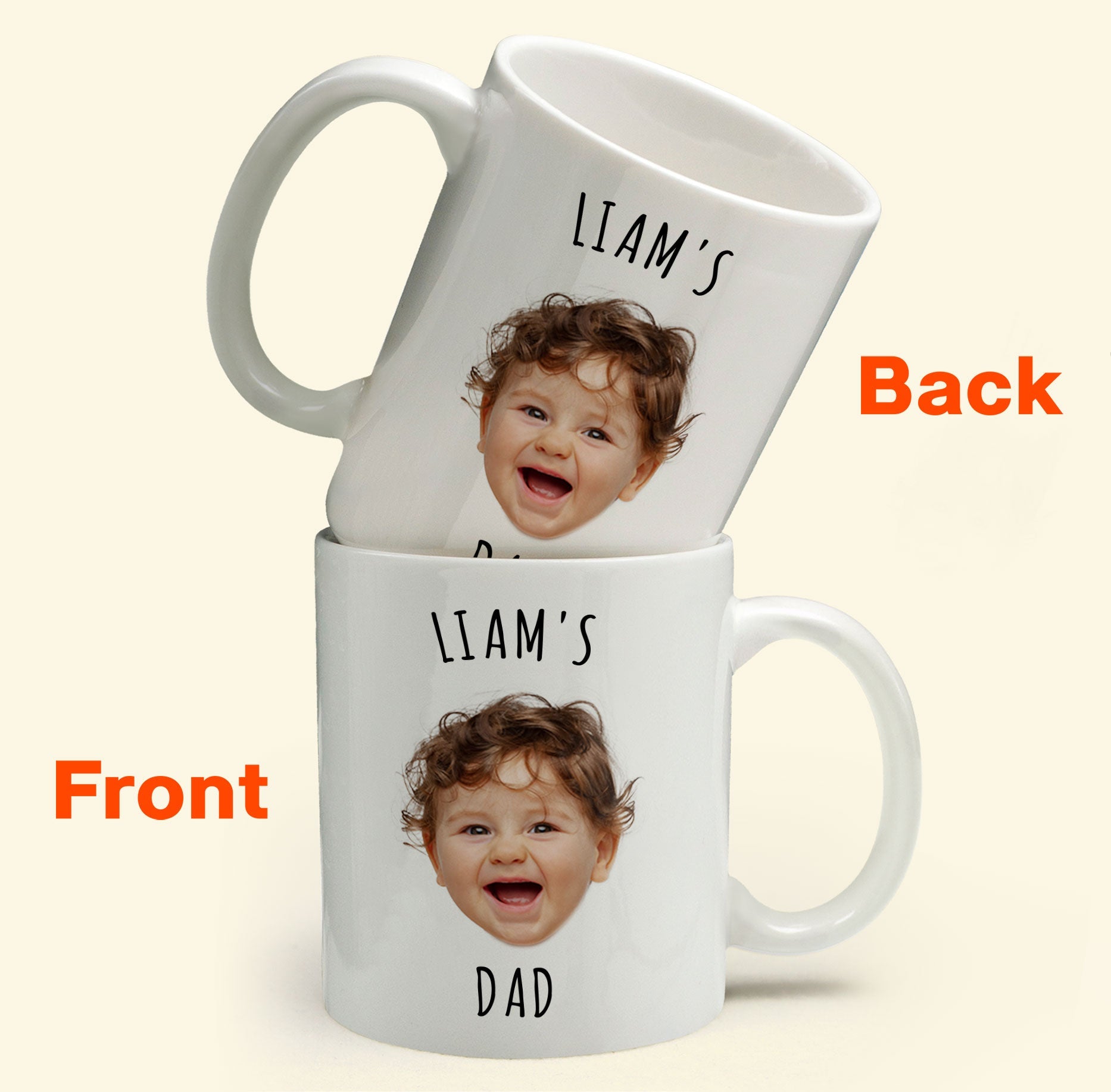 Custom Baby Face Gift For Family Mom Dad Grandparents - Personalized Photo Mug