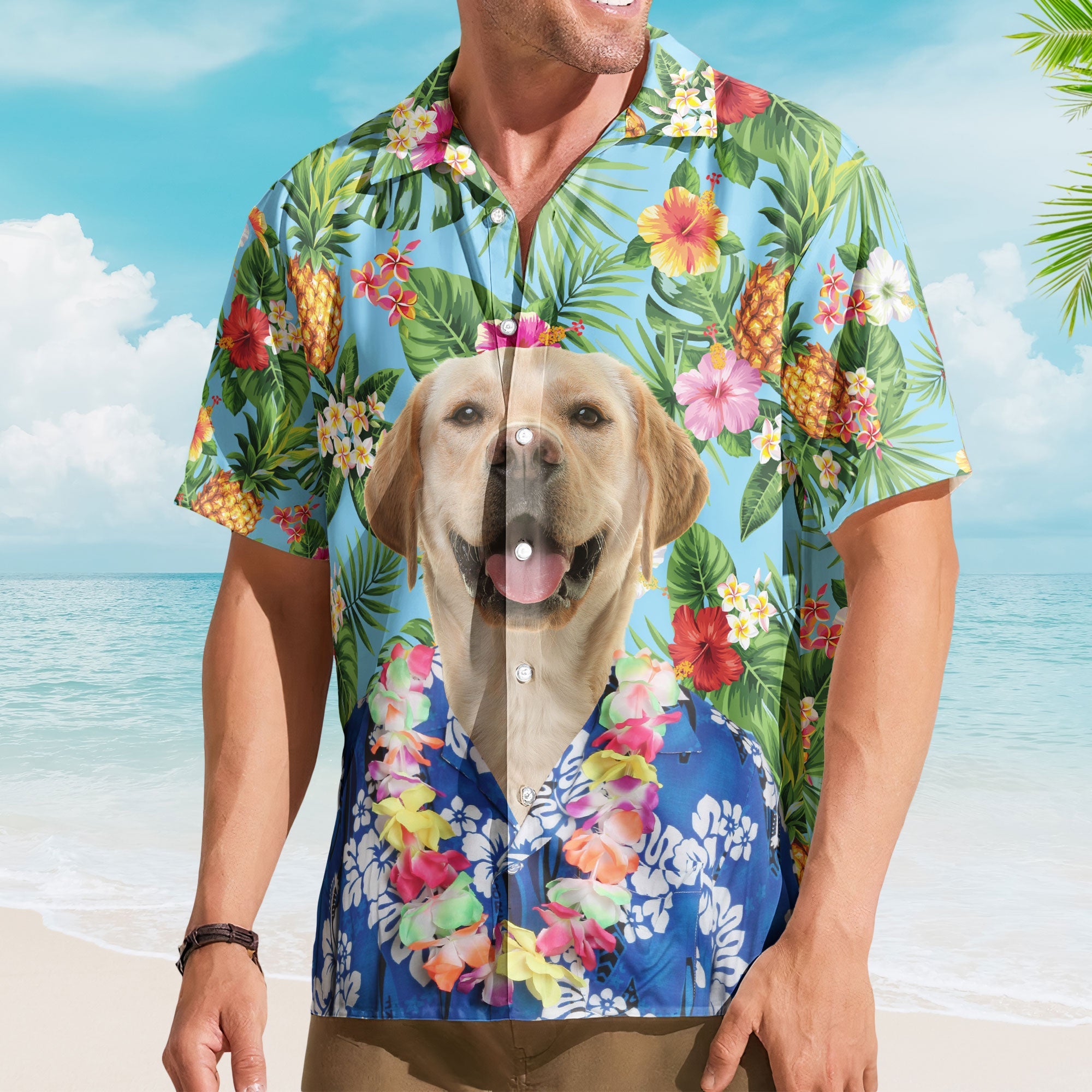 Custom Big Face Funny Photo Summer For Pet Lovers - Custom Photo Hawaiian Shirts