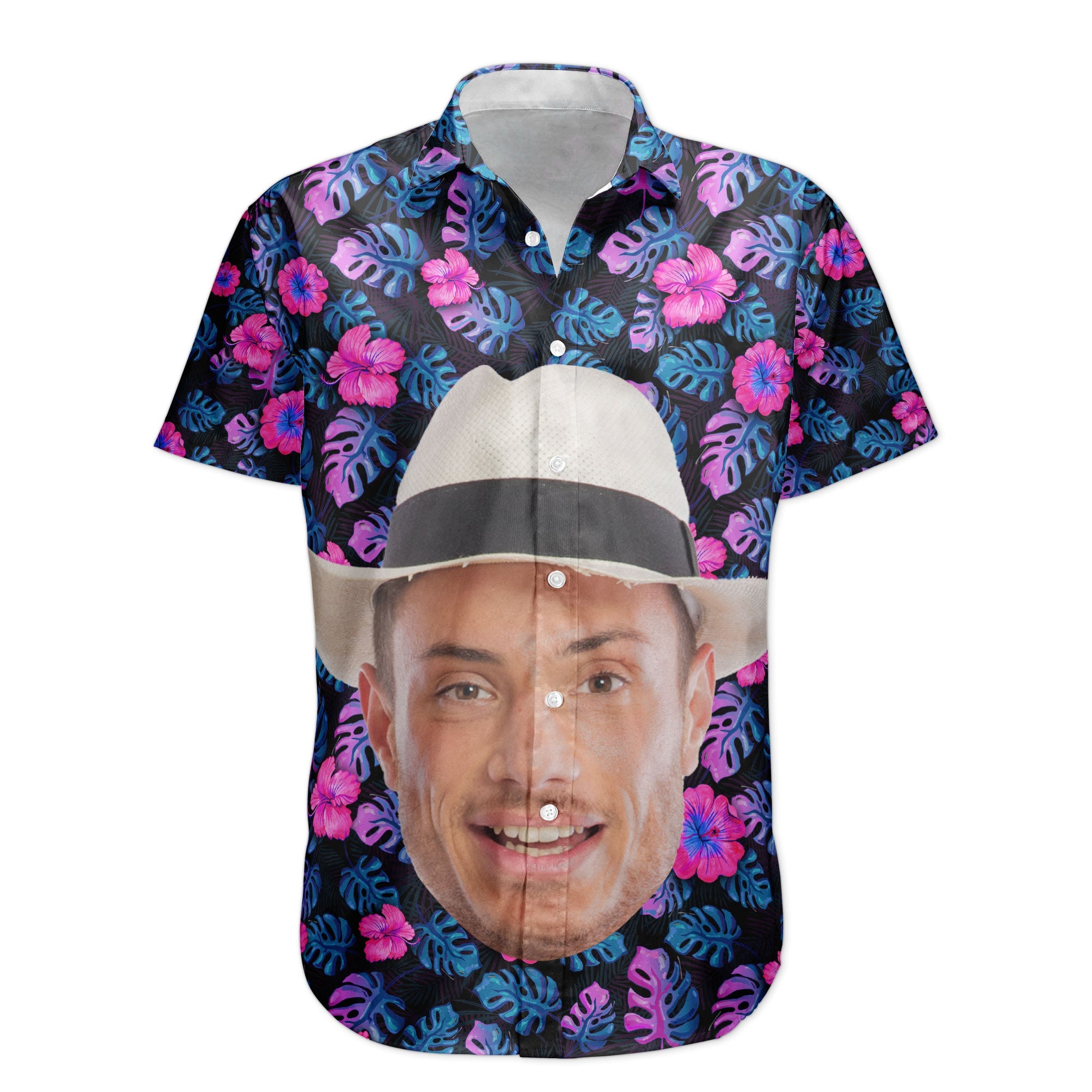 Custom Big Face Funny Photo Tropical Hawaii For Men, Women - Custom Photo Hawaiian Shirts