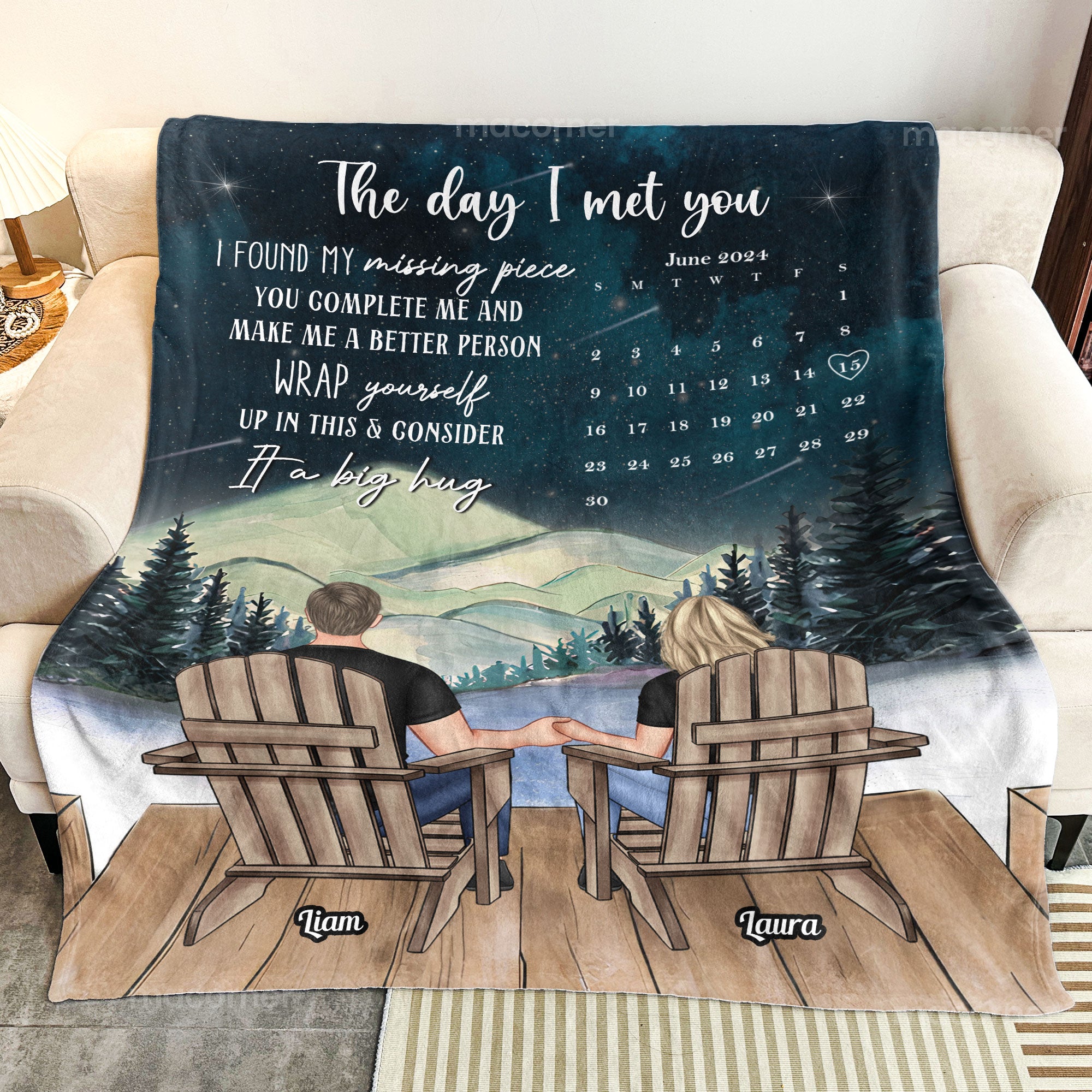 Custom Calendar The Day I Met You - Personalized Blanket