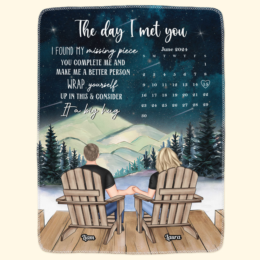 Custom Calendar The Day I Met You - Personalized Blanket