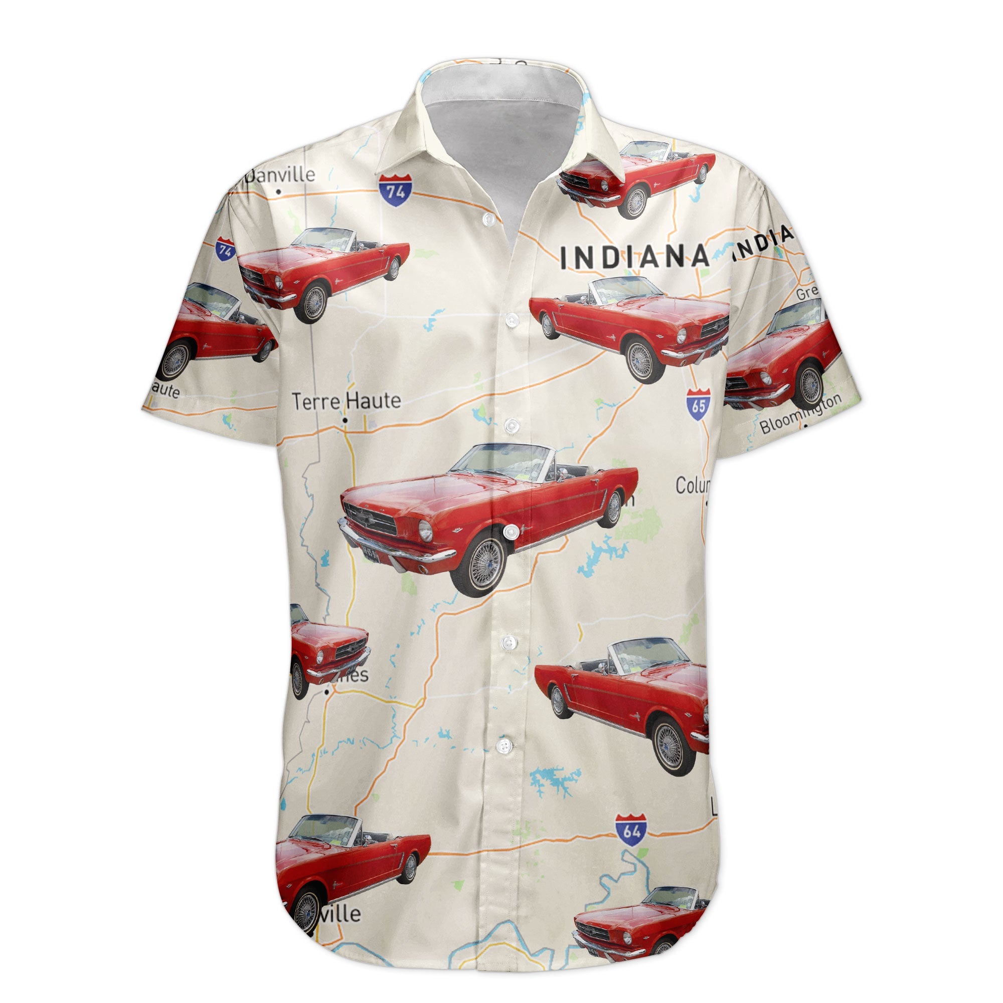 Custom Car Photo And Map - Personalized Photo Hawaiian Shirt