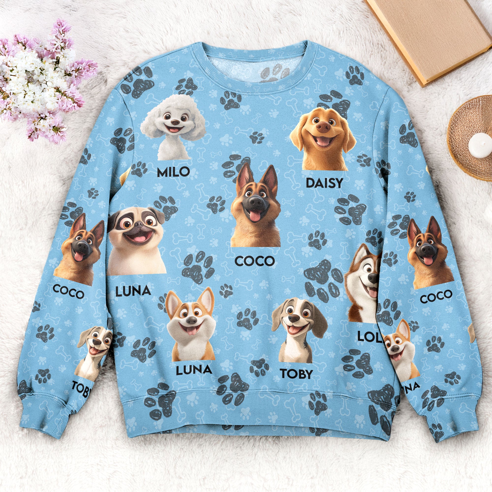 Custom Cartoon Dog Gift For Dog Lovers New Version- Personalized 3D Printed Sweatshirt