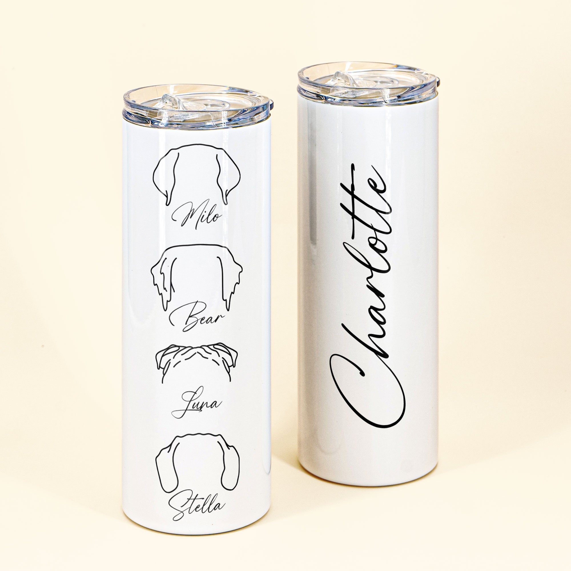 Custom Dog Ears - Personalized Skinny Tumbler