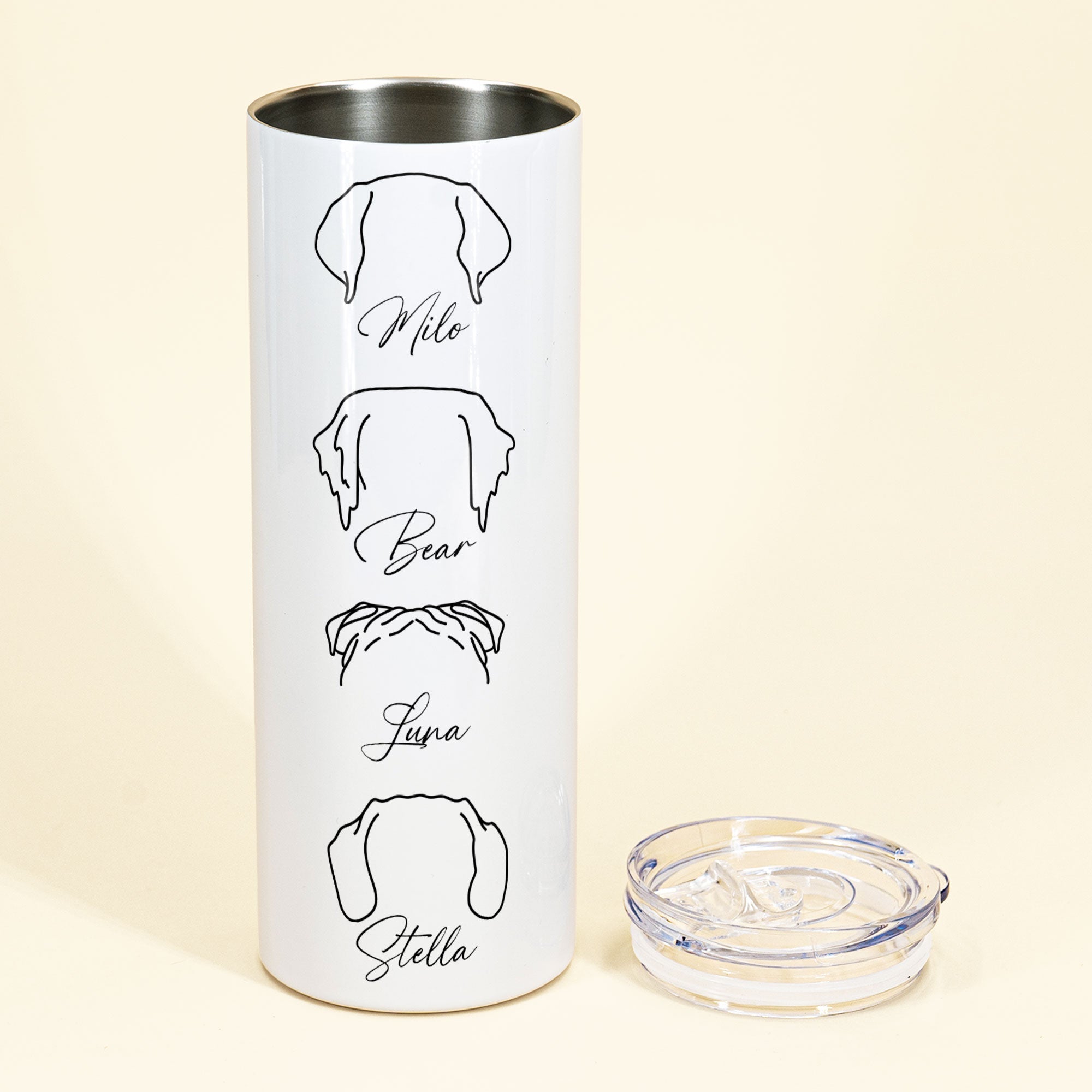 Custom Dog Ears - Personalized Skinny Tumbler