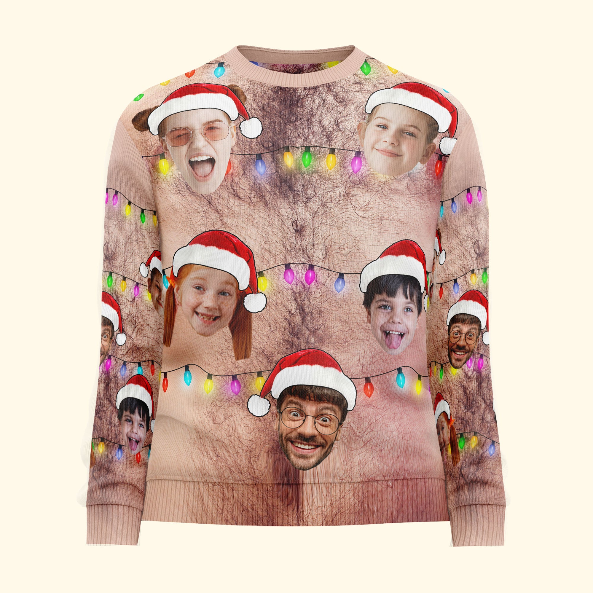 Custom Face Christmas Funny Ugly Sweater - Personalized Photo Ugly Sweater