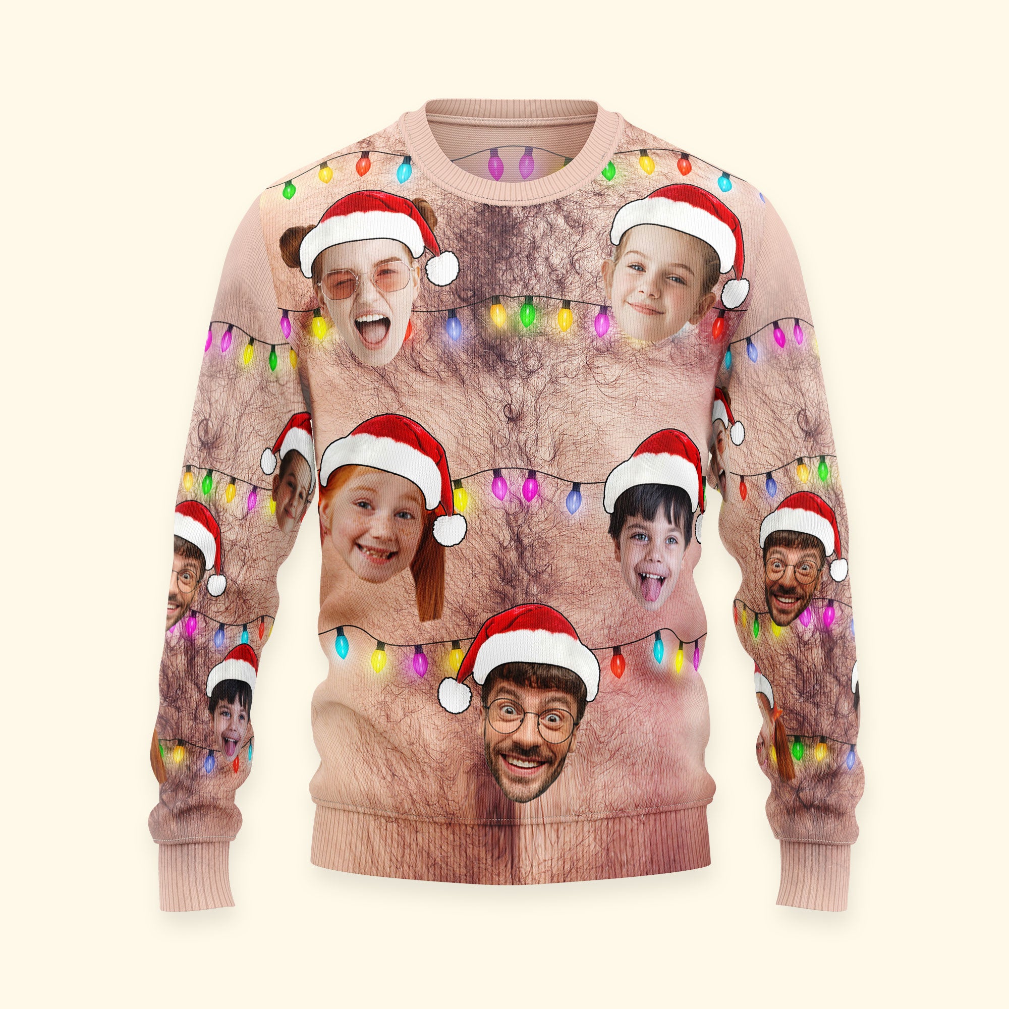 Custom Face Christmas Funny Ugly Sweater - Personalized Photo Ugly Sweater