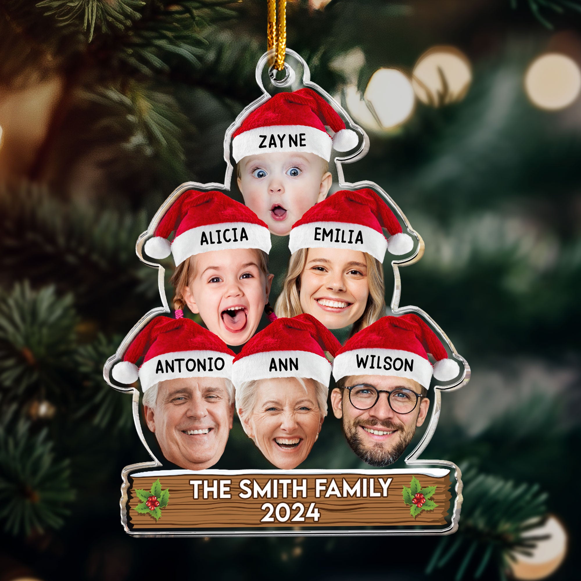 Custom Face Christmas Tree - Personalized Acrylic Photo Ornament