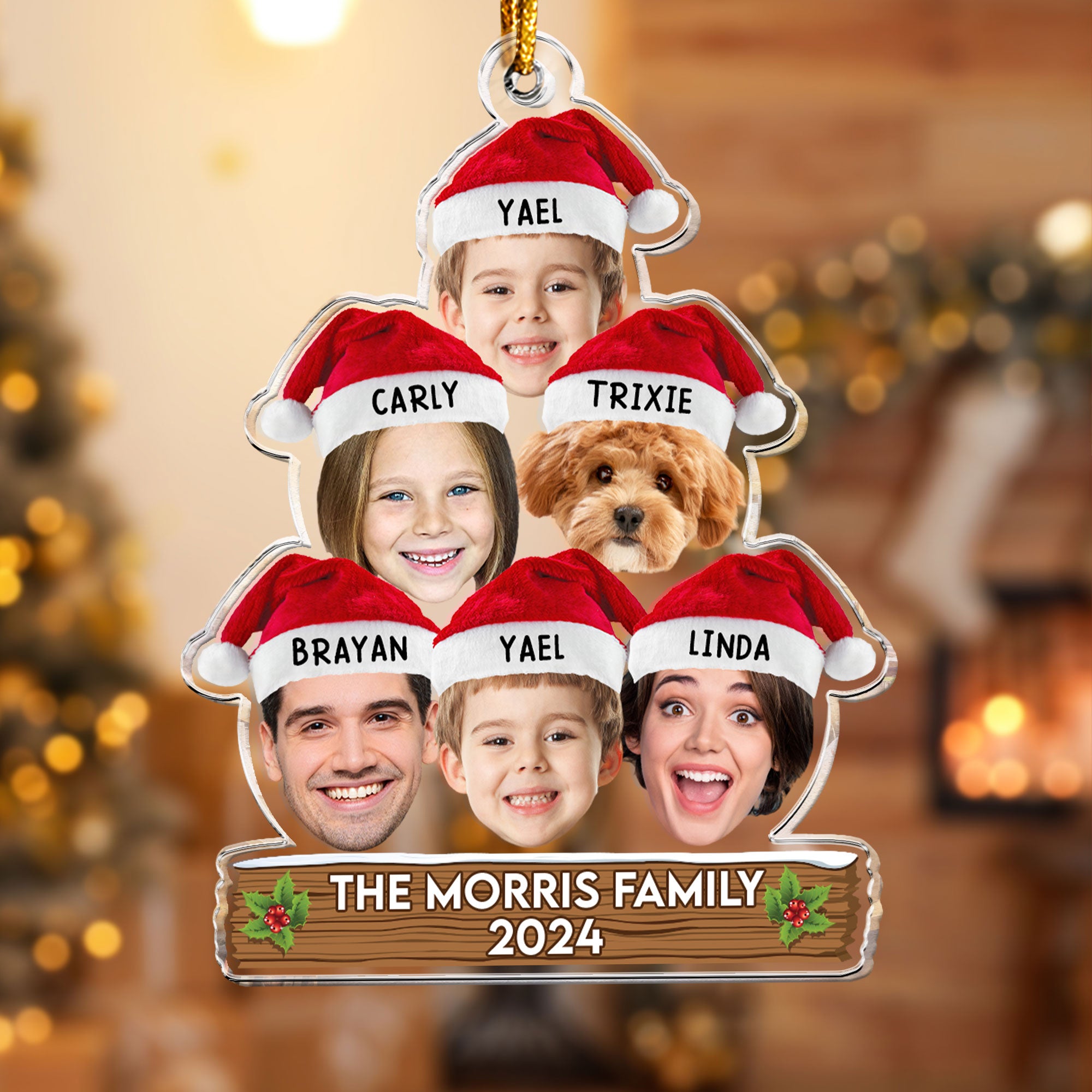 Custom Face Christmas Tree - Personalized Acrylic Photo Ornament