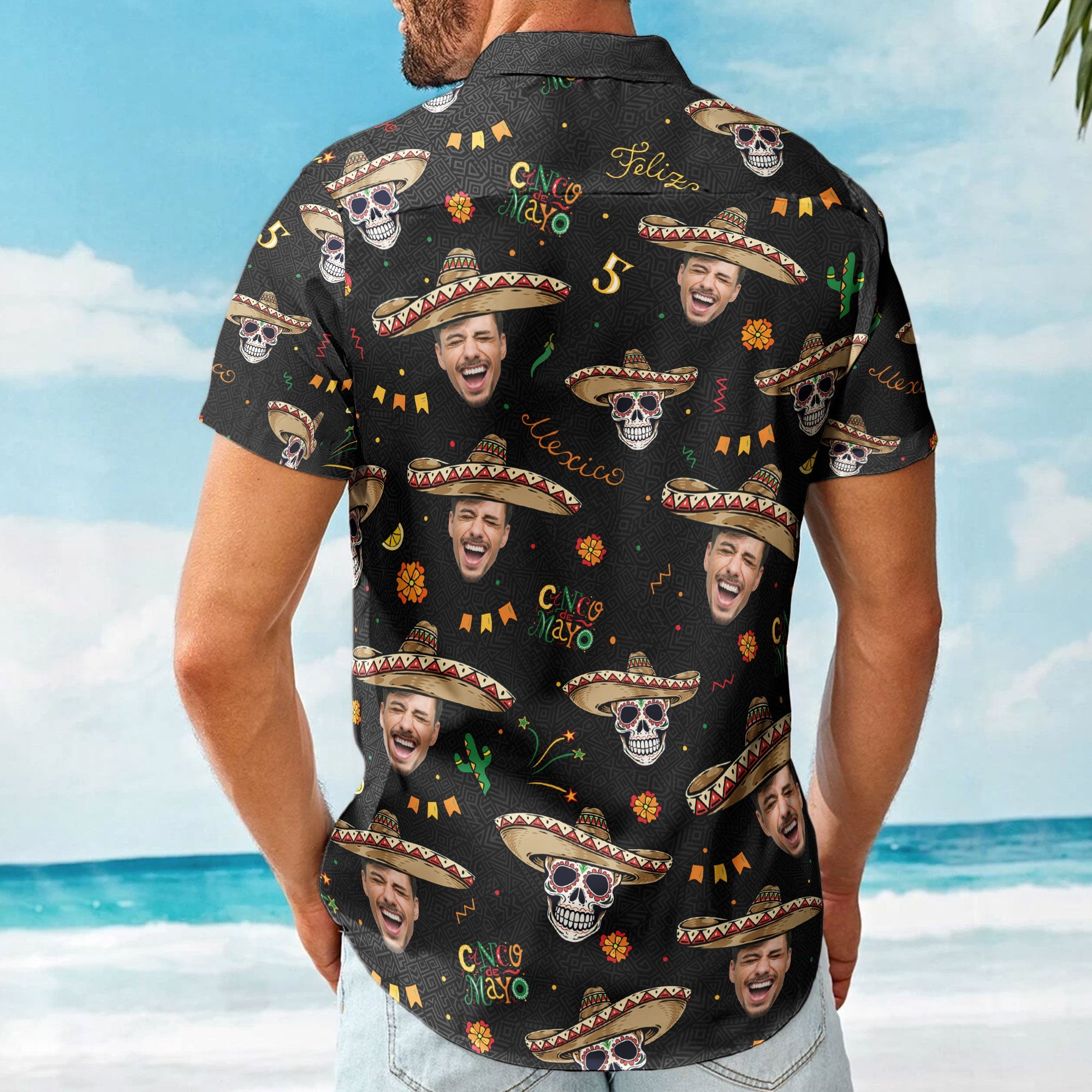 Custom Face Cinco De Mayo Mexican Hawaiian Shirt - Custom Photo Hawaiian Shirts