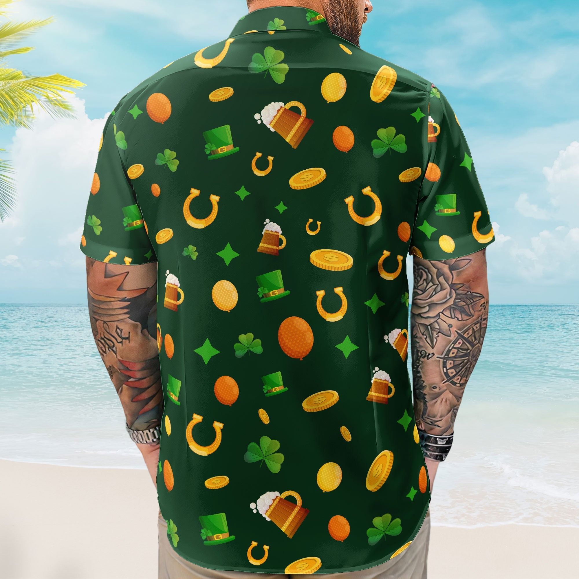 Custom Face Funny Happy St Patrick's Day - Custom Photo Hawaiian Shirts