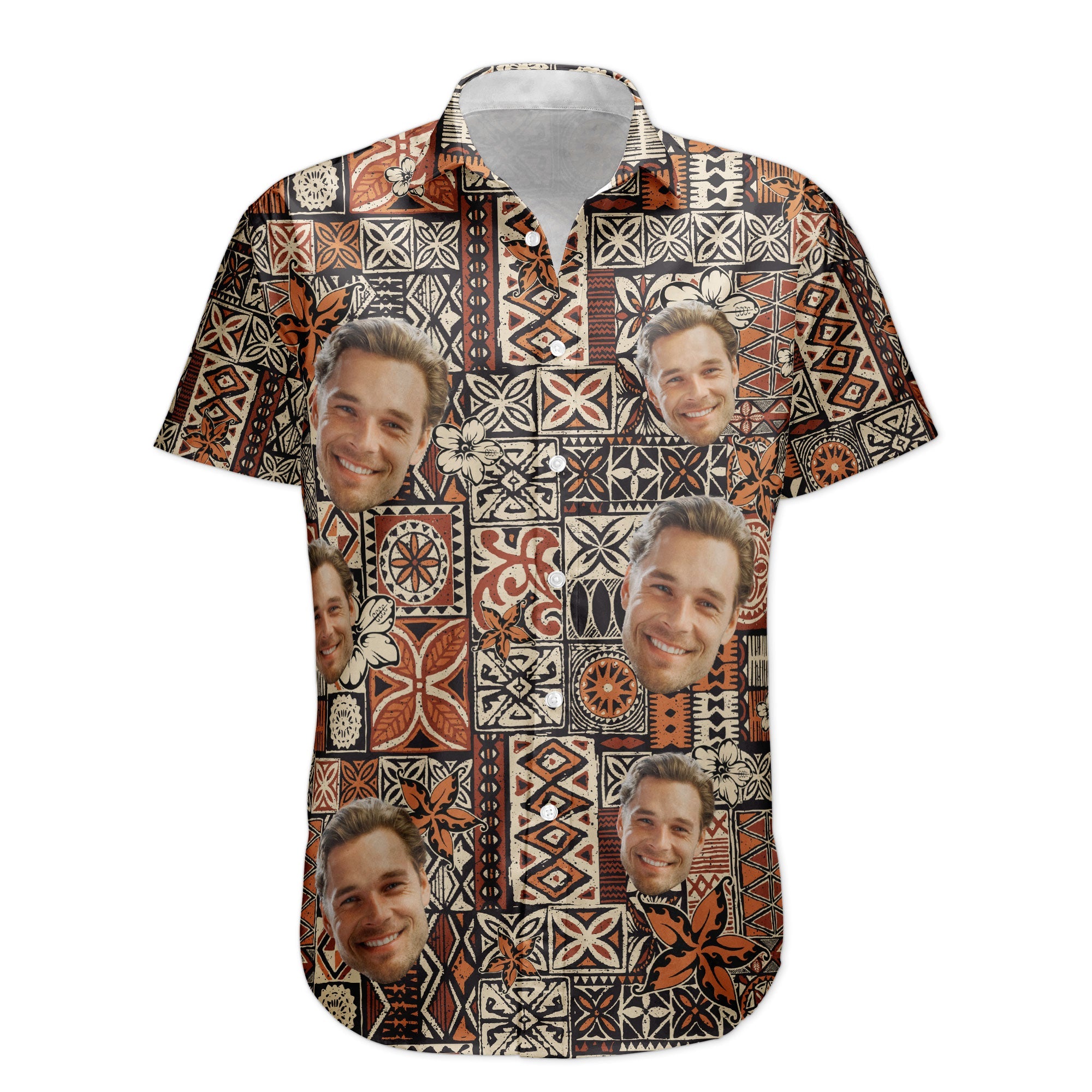 Custom Face Funny Photo Hawaii Tribal For Men, Women - Custom Photo Hawaiian Shirts