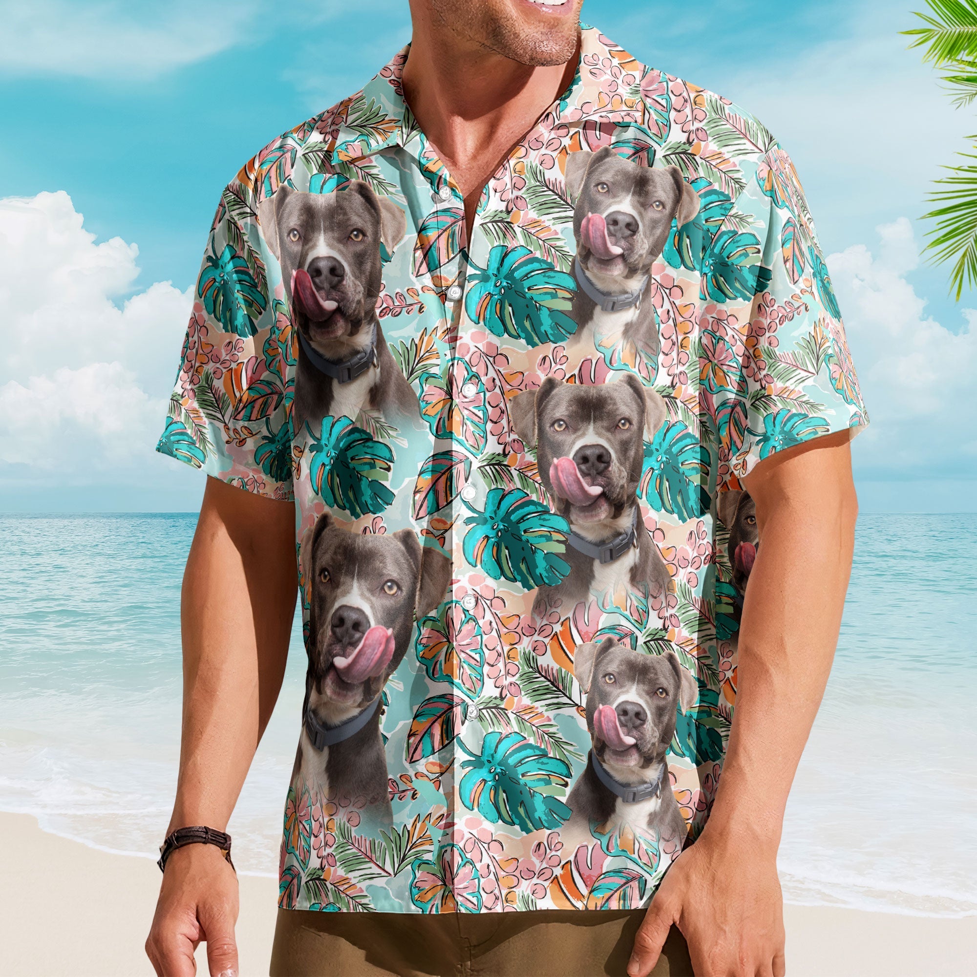 Custom Face Funny Photo Tropical Aloha For Pet Lovers - Custom Photo Hawaiian Shirts