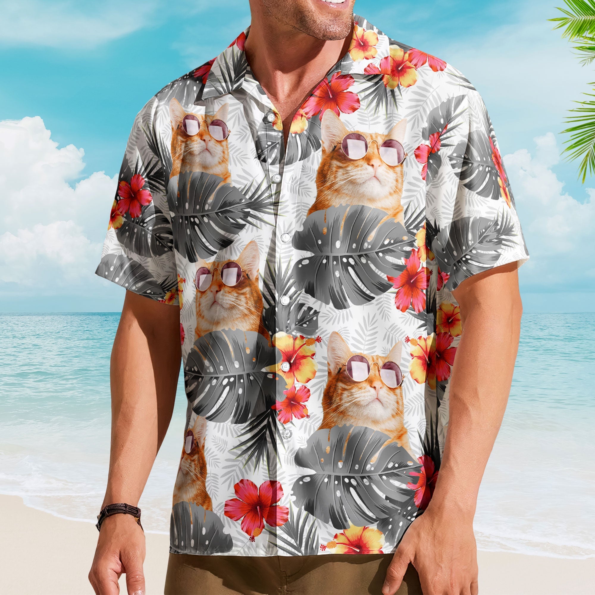 Custom Face Funny Photo Tropical Aloha For Pet Lovers - Custom Photo Hawaiian Shirts