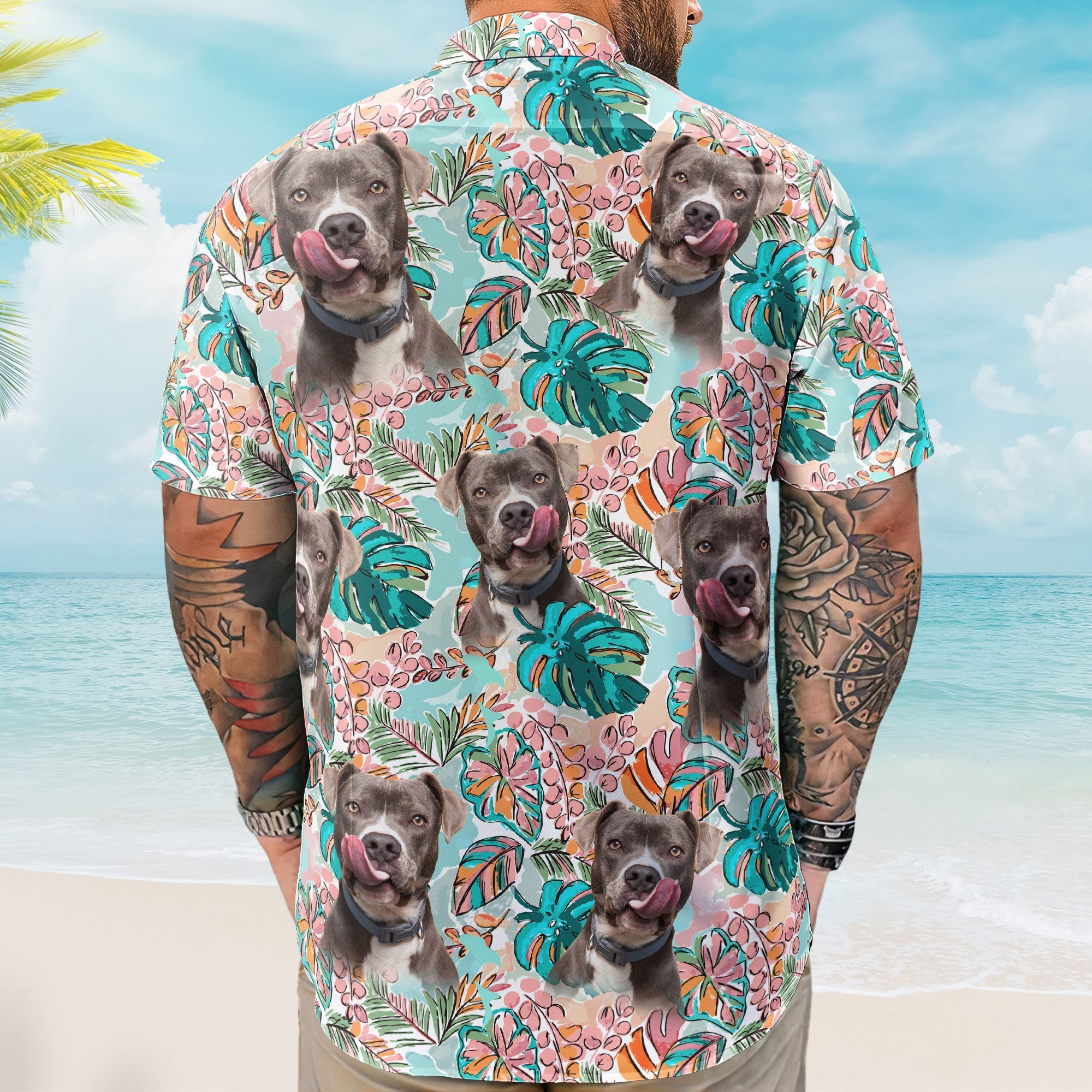 Custom Face Funny Photo Tropical Aloha For Pet Lovers - Custom Photo Hawaiian Shirts